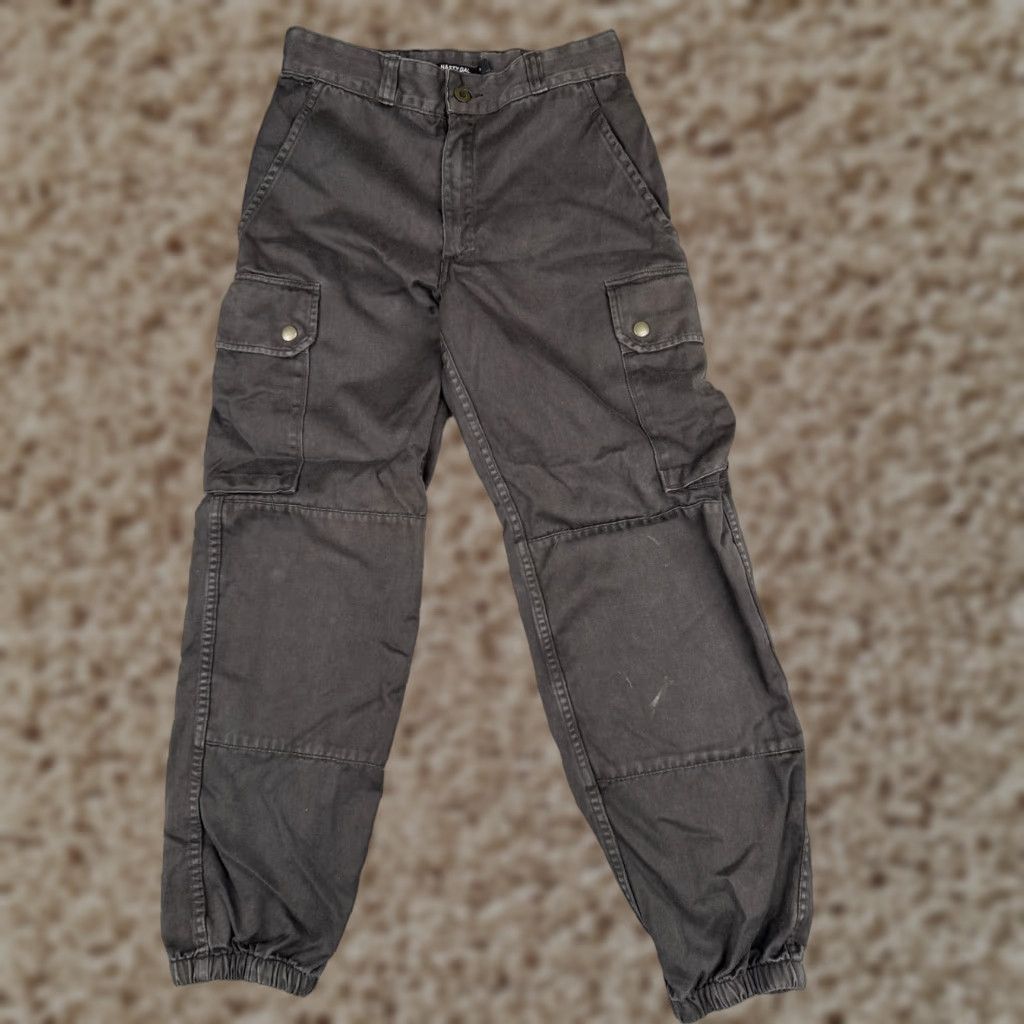 Nasty Gal Nasty Gal Womens Cargo Pants Small Black Twill Jogger High Rise 26x27 Tapered Casual Size 28" / US 6 / IT 42 - 1 Thumbnail