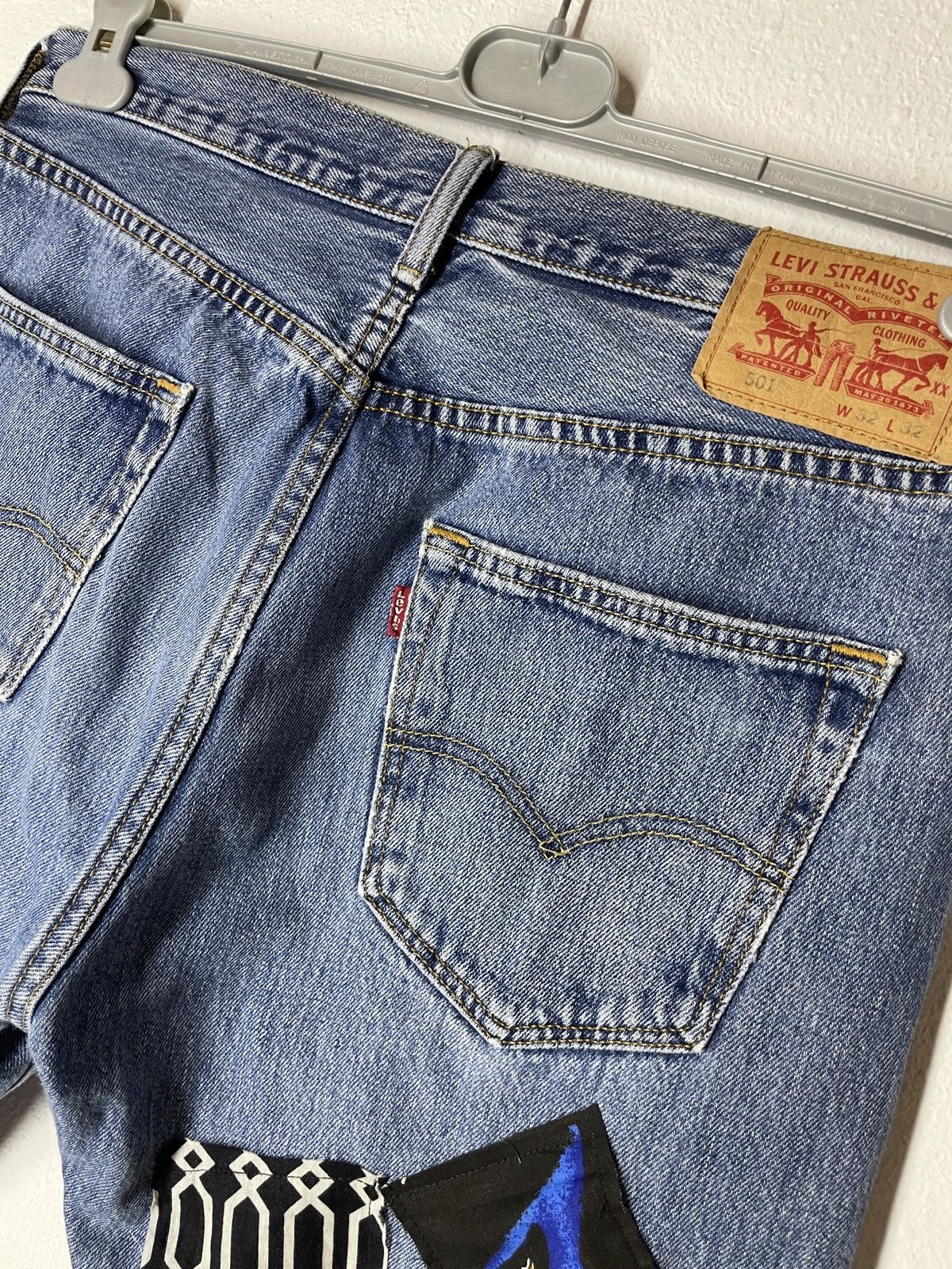 Levi's 501 custom patchwork denim jeans