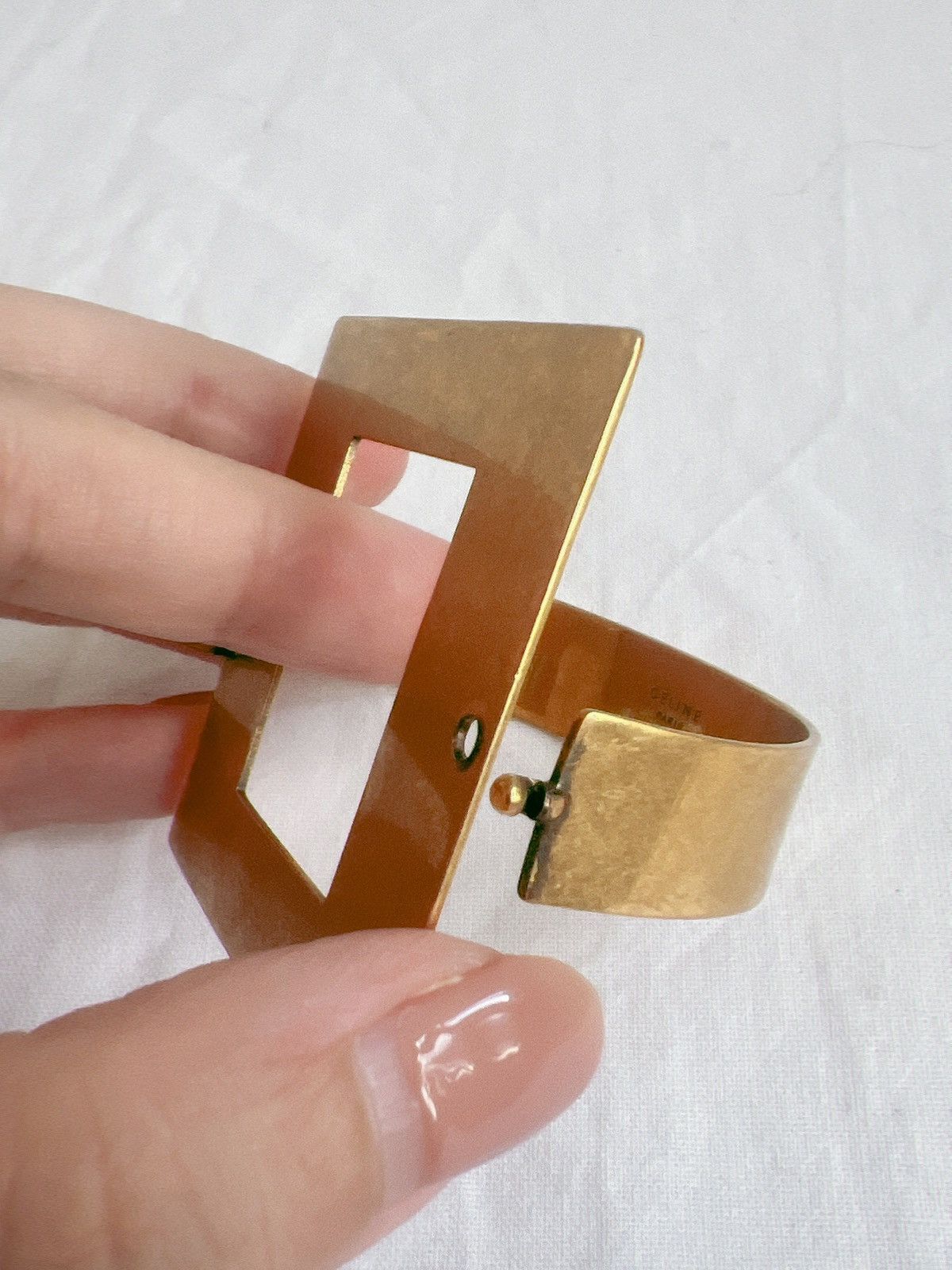 Celine Old Celine by Phoebe Philo Square Cuff Bracelet Bangle Size ONE SIZE - 6 Thumbnail