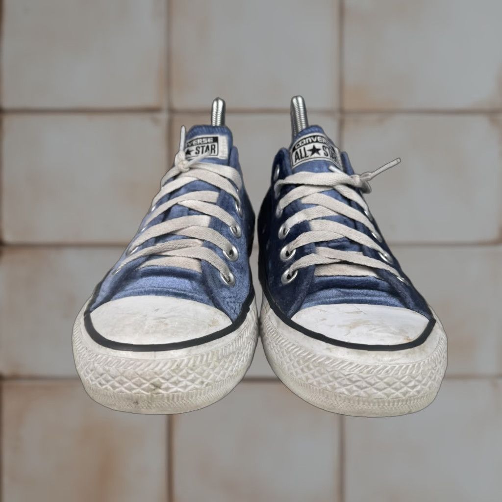 Converse CONVERSE ALL STAR Womens Sneakers Low Top Velour Blue Size 7 Velvet Feel Shoes Womens 7 Blue Sneakers Size M / US 6-8 / IT 42-44 - 1 Thumbnail