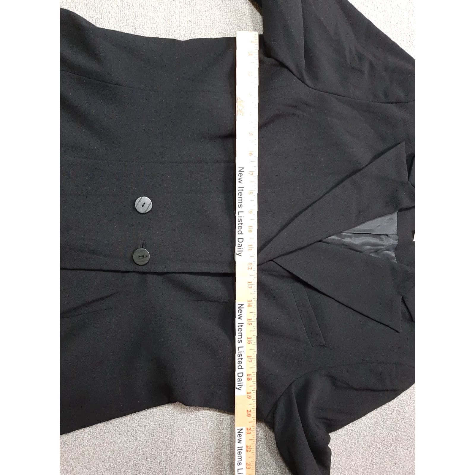 Vintage Larry Levine Dressbarn Blazer Jacket Women's Size 14 Black Herringbone Polyester Long Sleeve Button Size XL / US 12-14 / IT 48-50 - 3 Thumbnail
