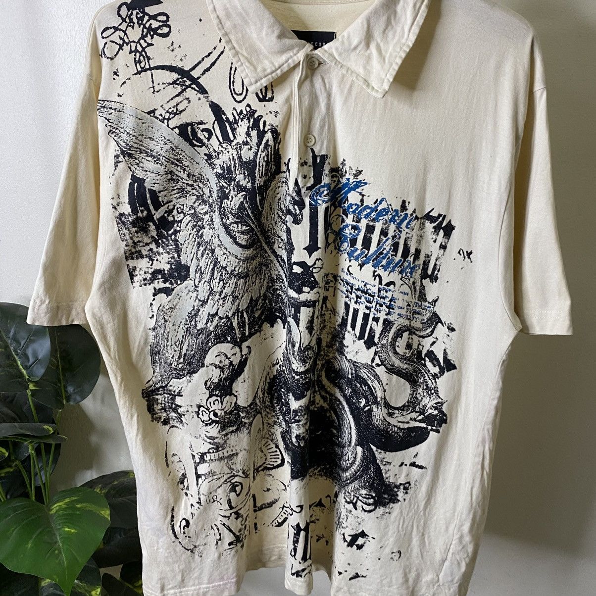 Affliction Y2K Decoded Affliction Cyber Punk Grunge Emo Style Polo Tee Size US XL / EU 56 / 4 - 2 Thumbnail