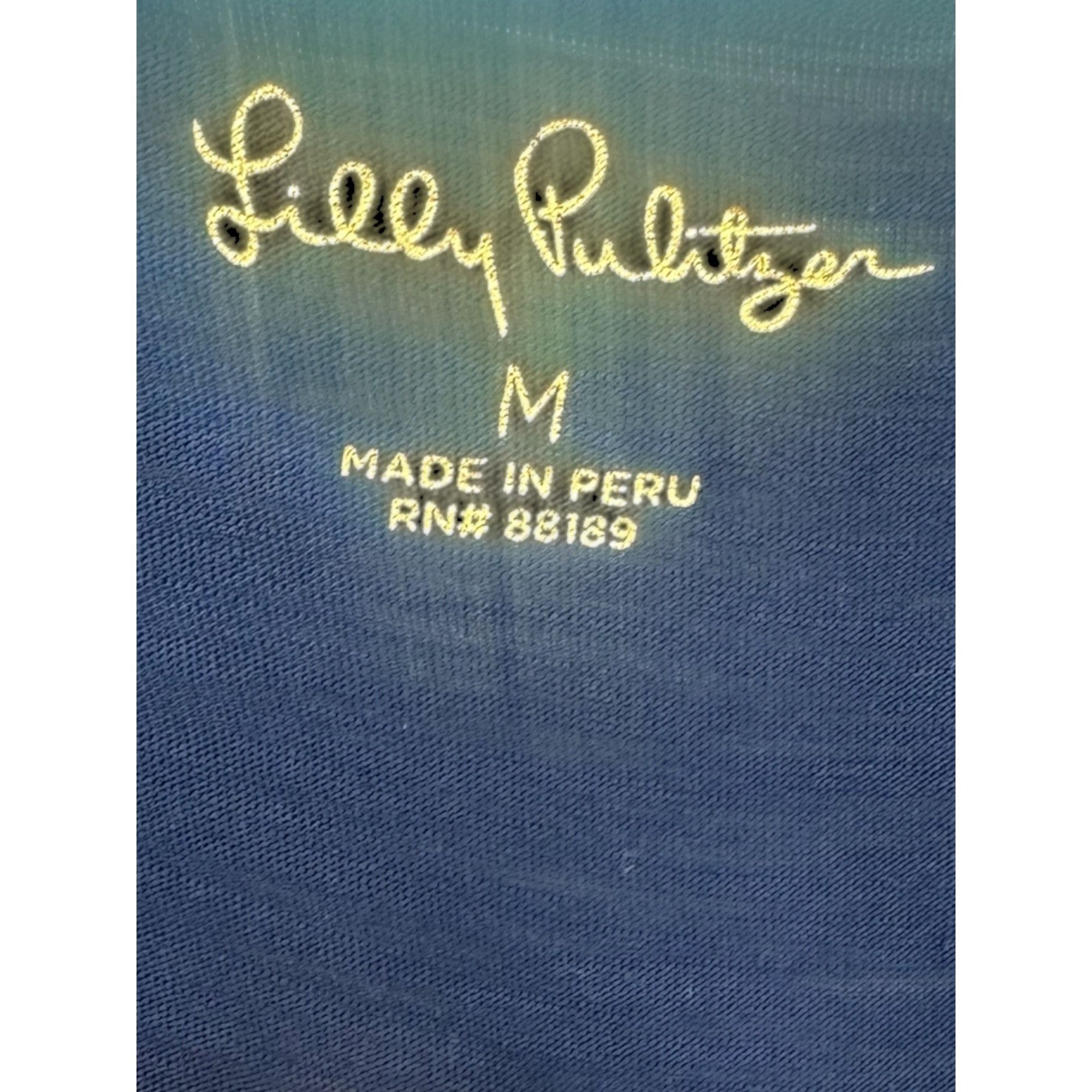 Lilly Pulitzer Lilly Pulitzer Women Navy Blue Coastal Shirt Medium 3/4 Slee Size M / US 6-8 / IT 42-44 - 2 Thumbnail