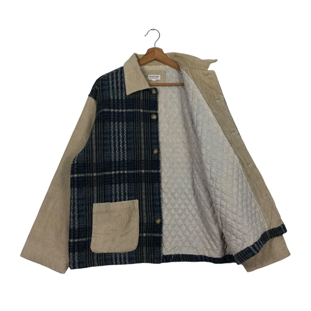 Japanese Brand 🔥PATCH WORK TARTAN DESIGN CHORE JACKET DENIM CHIC Size US L / EU 52-54 / 3 - 13 Thumbnail