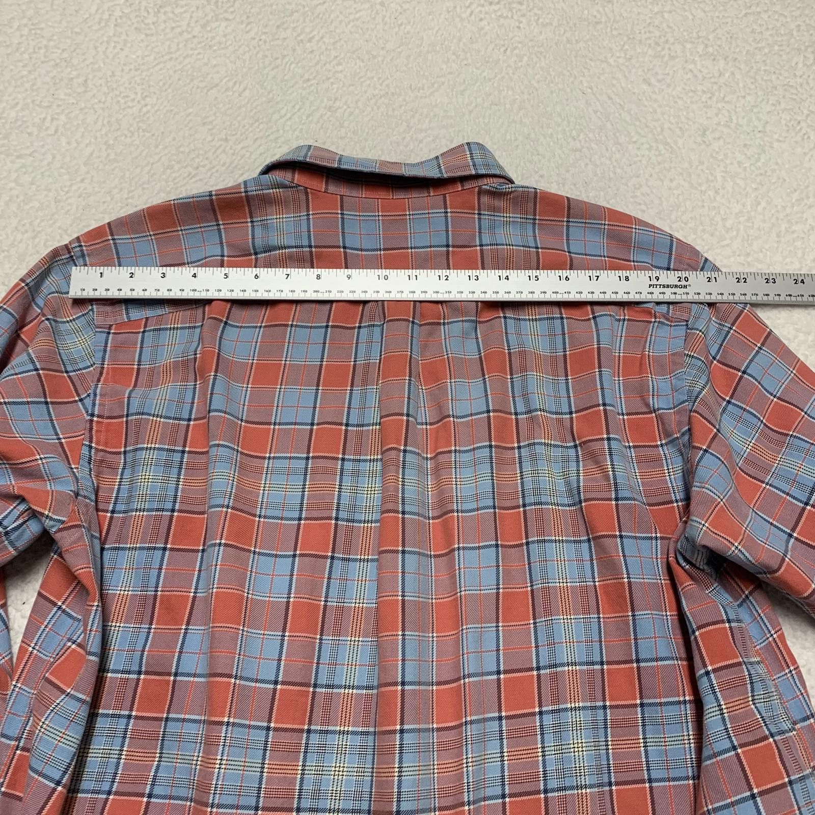 Vineyard Vines Vineyard Vines Men's XL Blue Orange Plaid Shirt Size 44R - 6 Thumbnail