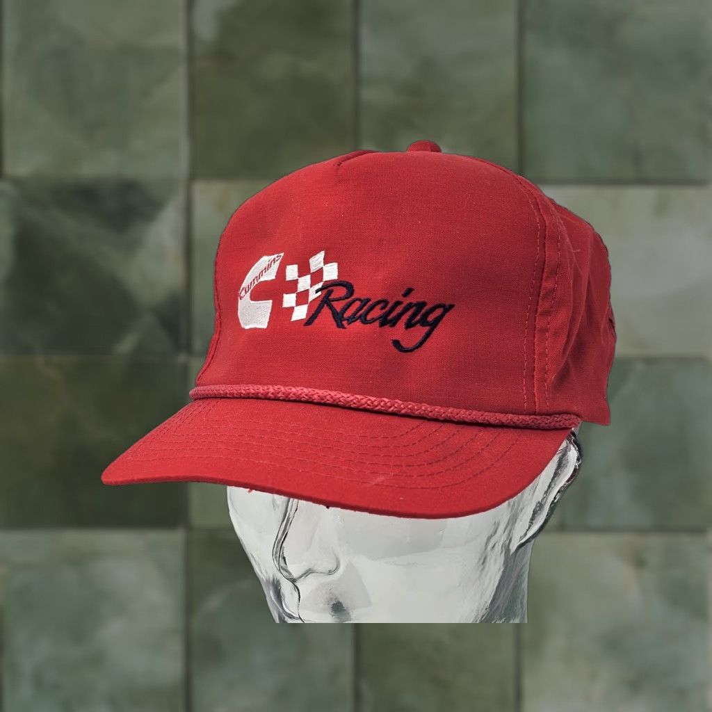 Logo 7 Cummins Hat Cap Snap Back Red Racing Embroidered Checkered Flag ...