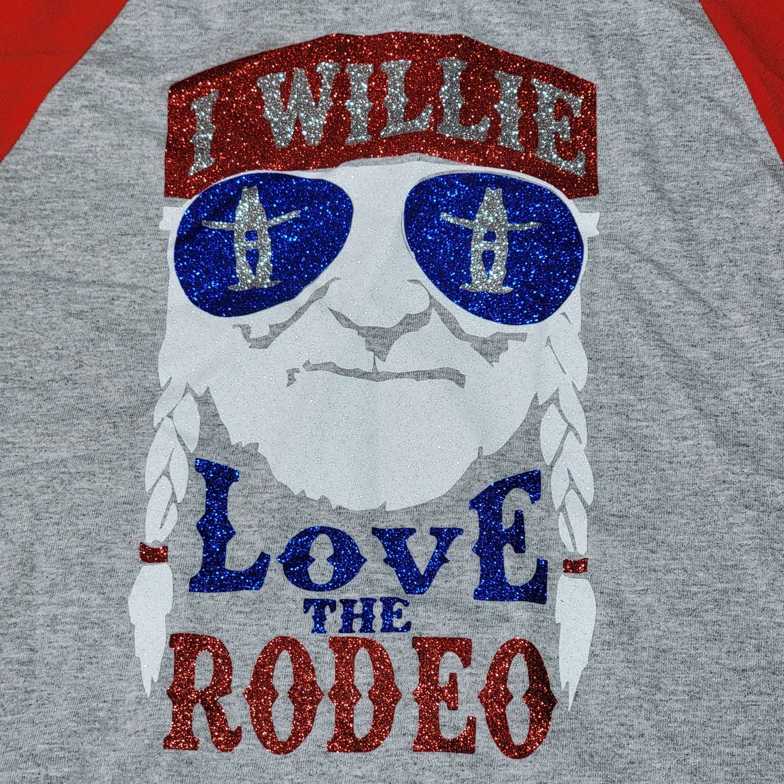 Gildan Hou Livestock & Rodeo LS Willie Nelson Glitter Tee - Small Size S / US 4 / IT 40 - 2 Thumbnail