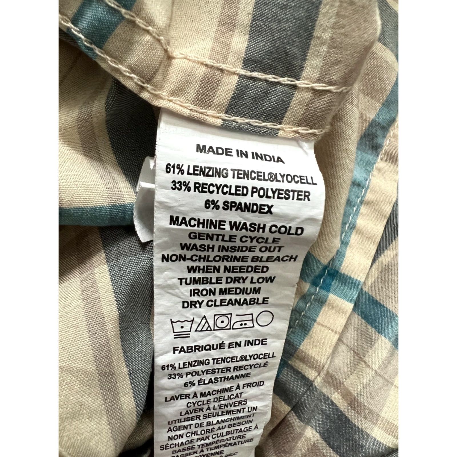 Prana prAna Men’s Plaid Shirt XL Button-Down Long Sleeve Casual Collared Tan Brown Blue Multicolor Cotton Blend Casual Shirt Mens XL Size US XL / EU 56 / 4 - 4 Thumbnail