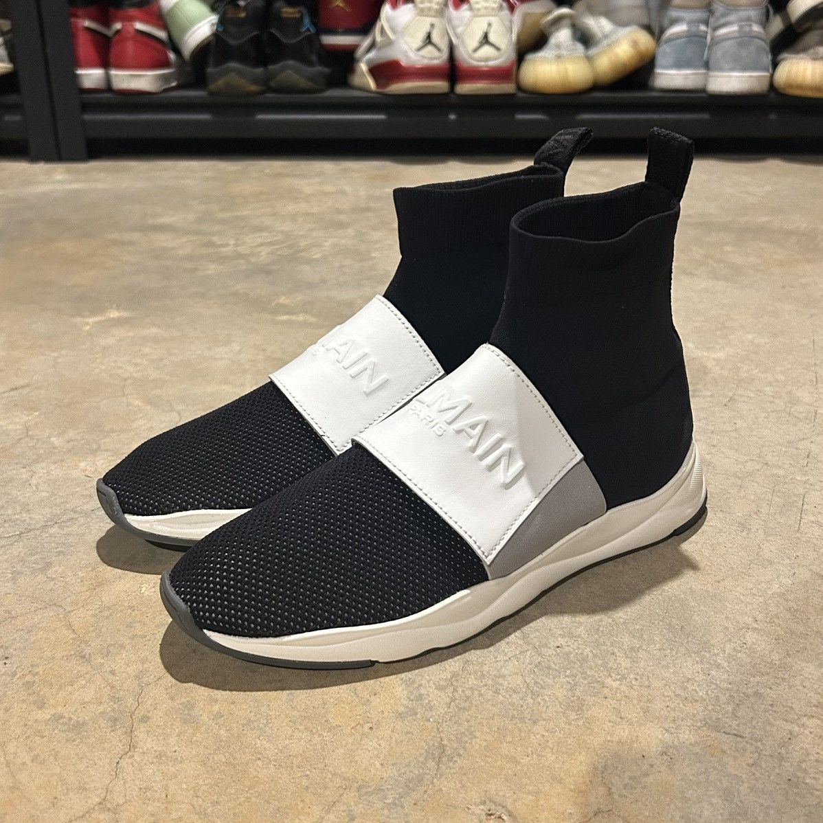 Balmain Balmain Cameron Knit High Top Sneakers US 8 Black/White Size US 8 / EU 41 - 2 Thumbnail