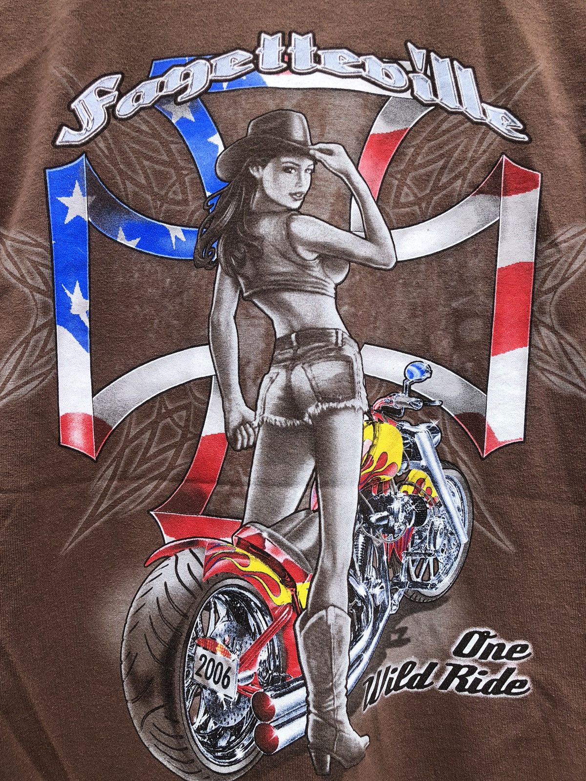 West Coast Choppers Vintage Y2K Sunfaded Fayetteville Arkansas Biker Backhit Tee Size US M / EU 48-50 / 2 - 2 Thumbnail