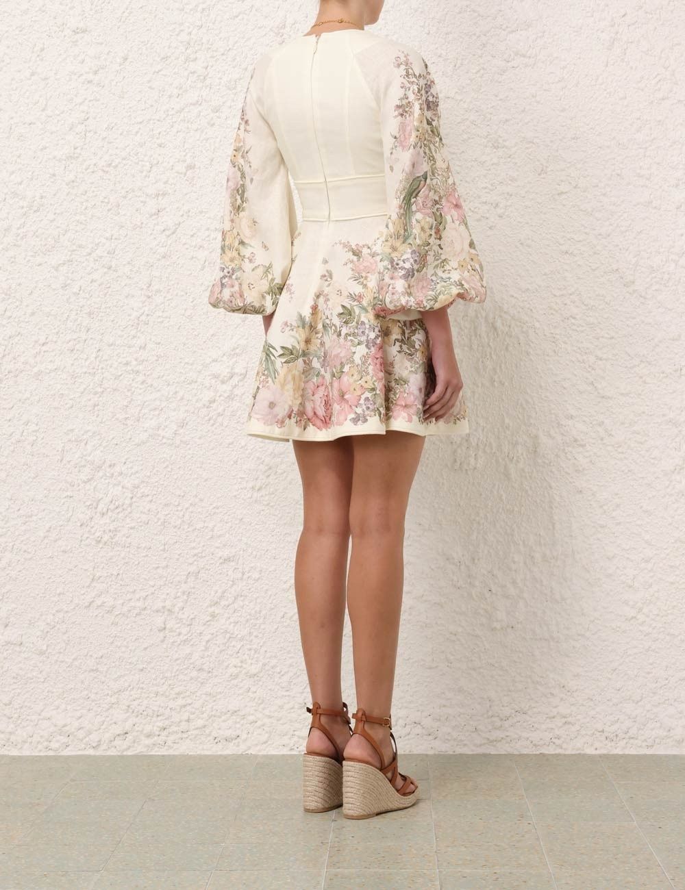 Zimmermann oc11z0525 Waverly Plunge Mini Dress in Multicolor Size M / US 6-8 / IT 42-44 - 4 Thumbnail