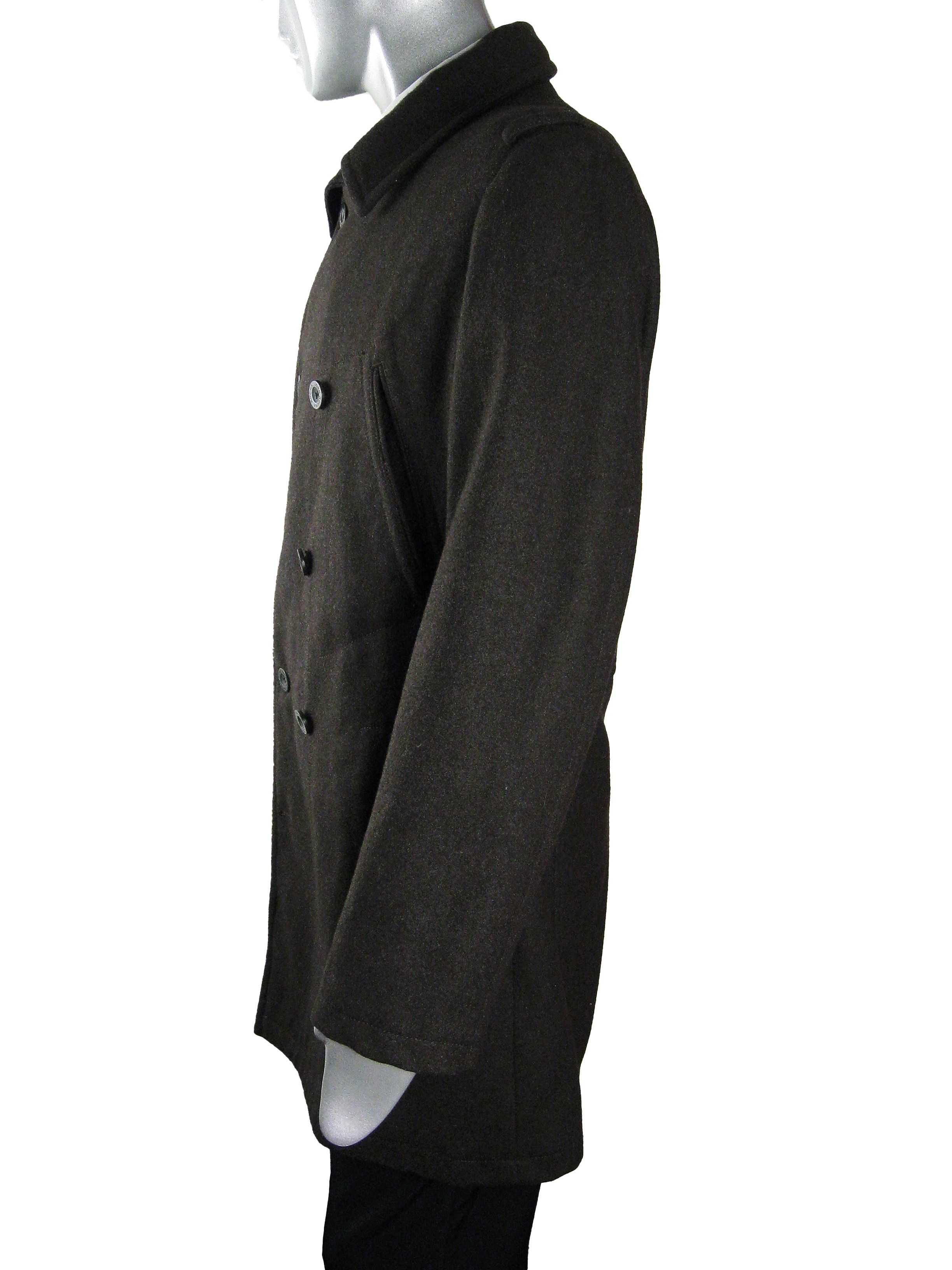 Vintage Y2K John Rocha men's woolen double-breasted dark brown coat Size US M / EU 48-50 / 2 - 8 Thumbnail