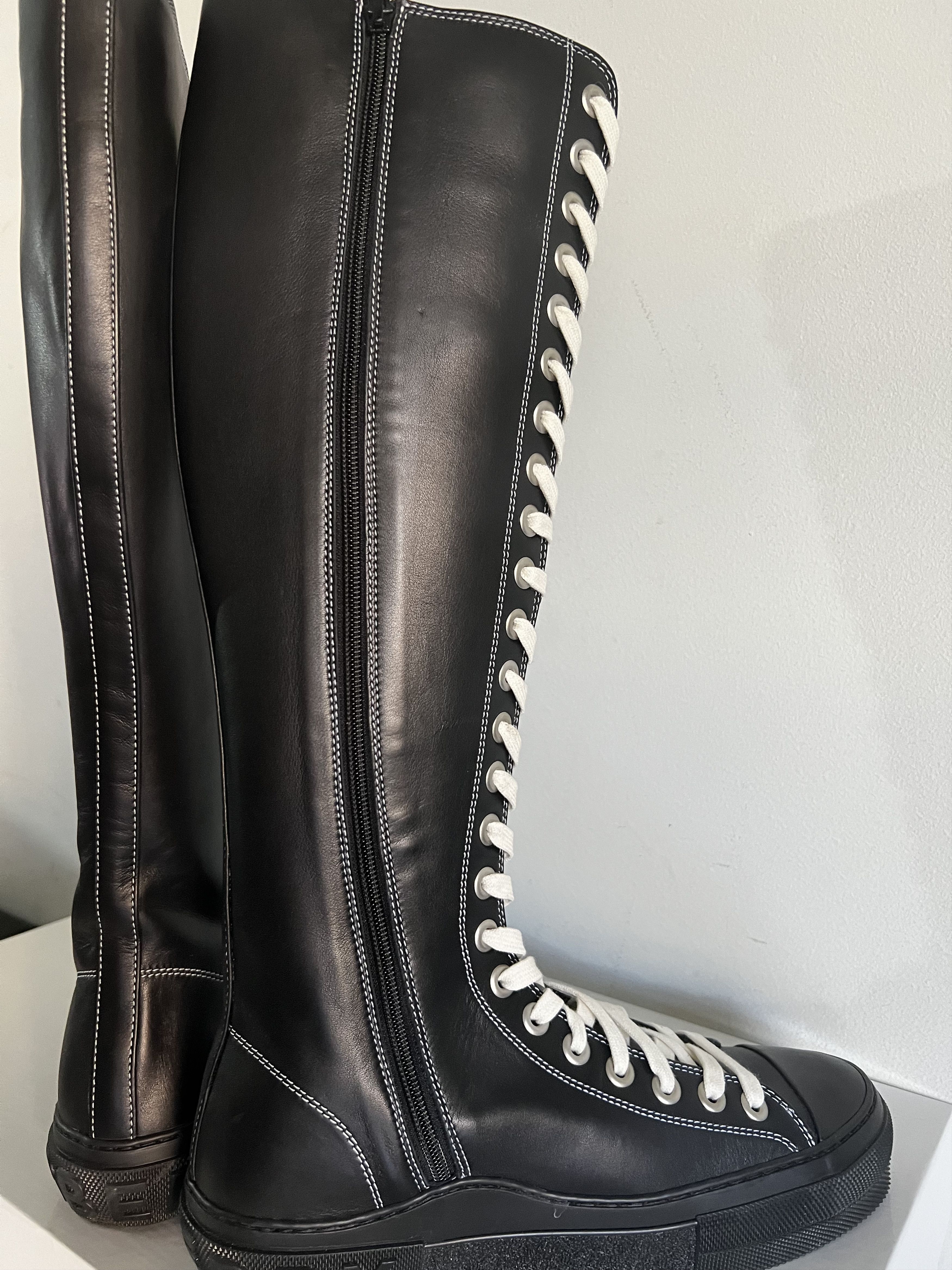 Burberry Knee-High Leather Sneakers Size US 9 / EU 42 - 8 Thumbnail