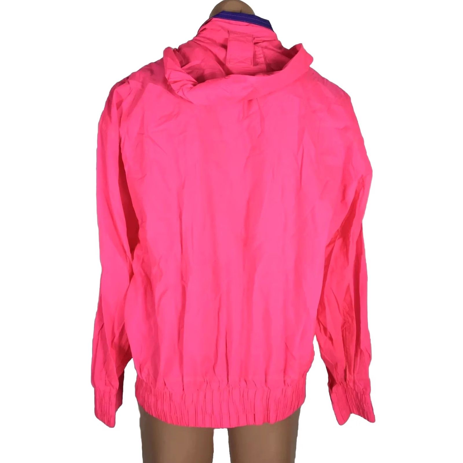 Vintage VINTAGE Windbreaker Style Auto Design NEON PINK 80s Jacket Men XL Nylon Size US XL / EU 56 / 4 - 2 Thumbnail