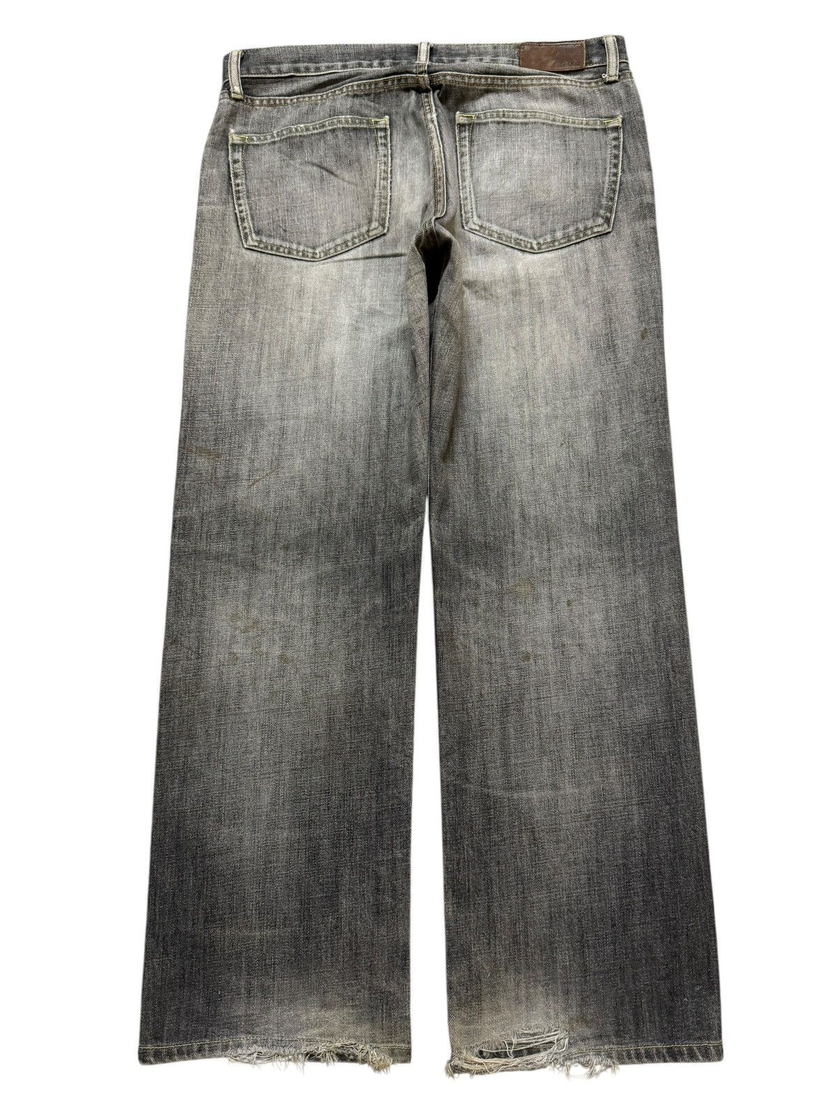 Uniqlo Vintage Y2K Japanese Uniqlo Faded Wash Distressed Wide Leg Size US 33 - 2 Thumbnail