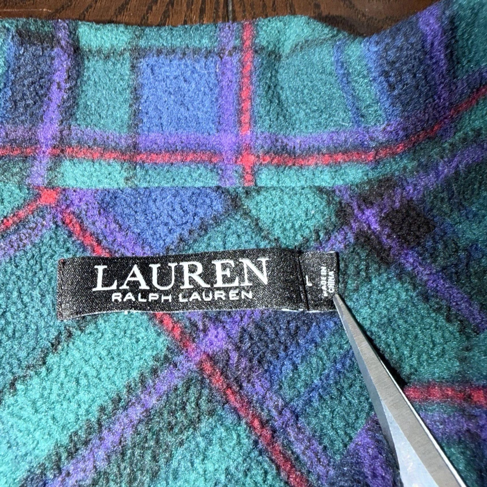 Ralph Lauren VINTAGE Ralph Lauren Pajama Set Womens Large Green Plaid Flannel 2pc Sleepwear Size ONE SIZE - 3 Thumbnail