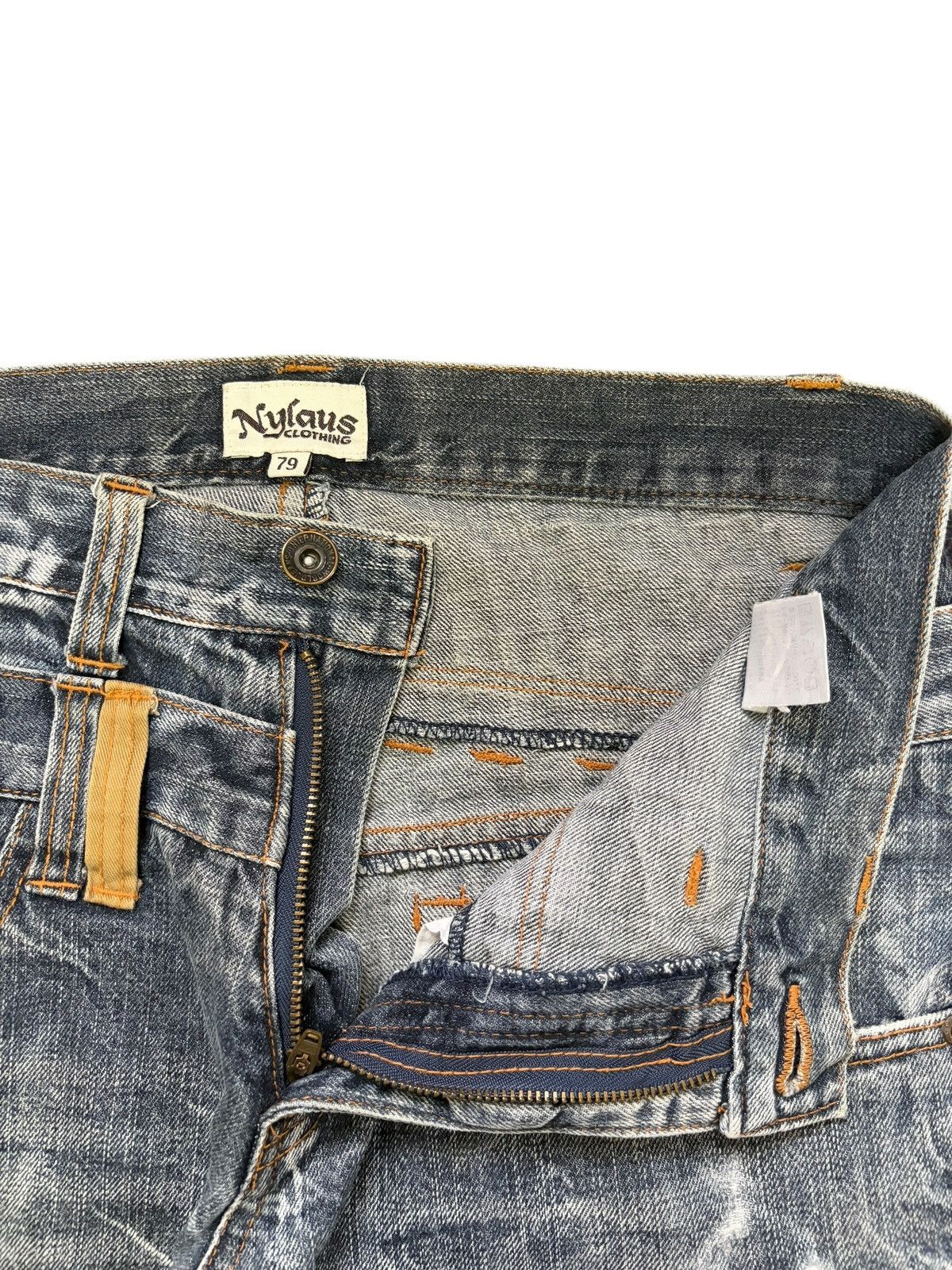 Edwin Vintage Japanese Nylaus Double Waist Distressed Jeans Size US 31 - 5 Thumbnail