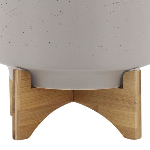 Designer × Homemade 10" PLANTER W/ WOOD STAND, MATTE BEIGE Size US L / EU 52-54 / 3 - 8 Thumbnail