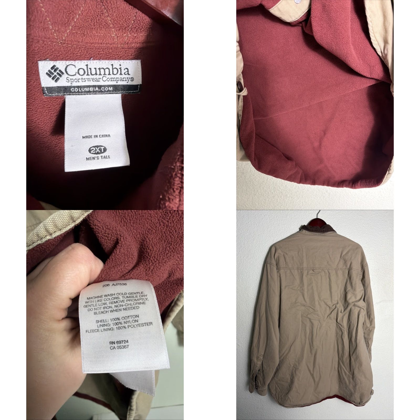 Vintage Columbia Shacket Mens 2XT Corduroy Collar Fleece Lined Khaki Button Up Chore Jacket Big & Tall Size US XXL / EU 58 / 5 - 8 Thumbnail