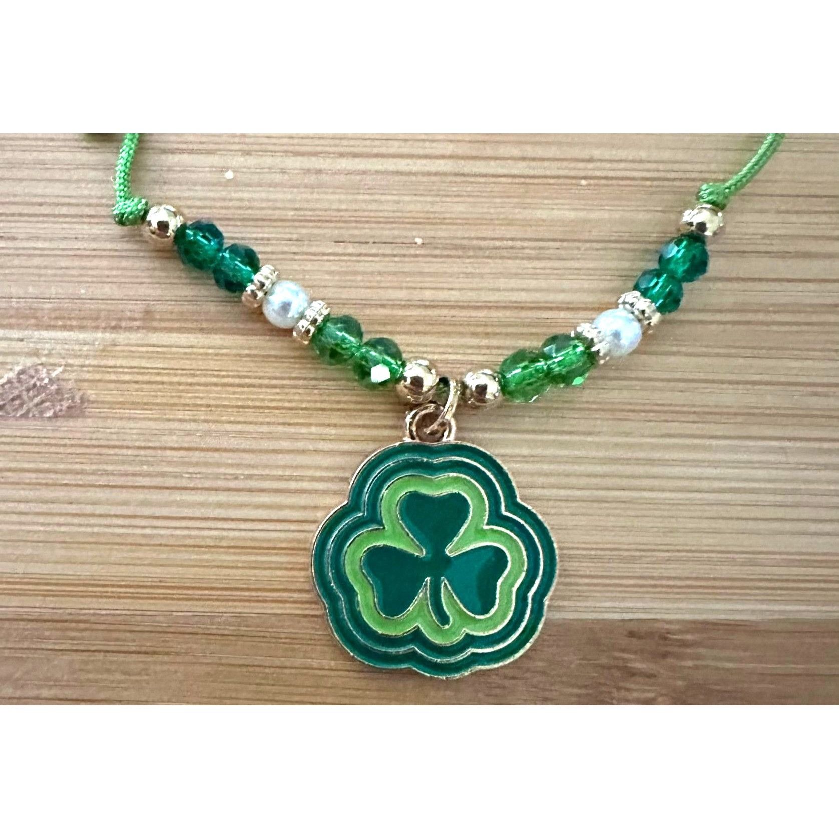 Handmade St Patricks Day Shamrock Knotted String Beaded Bracelet Ankl Size ONE SIZE - 3 Thumbnail