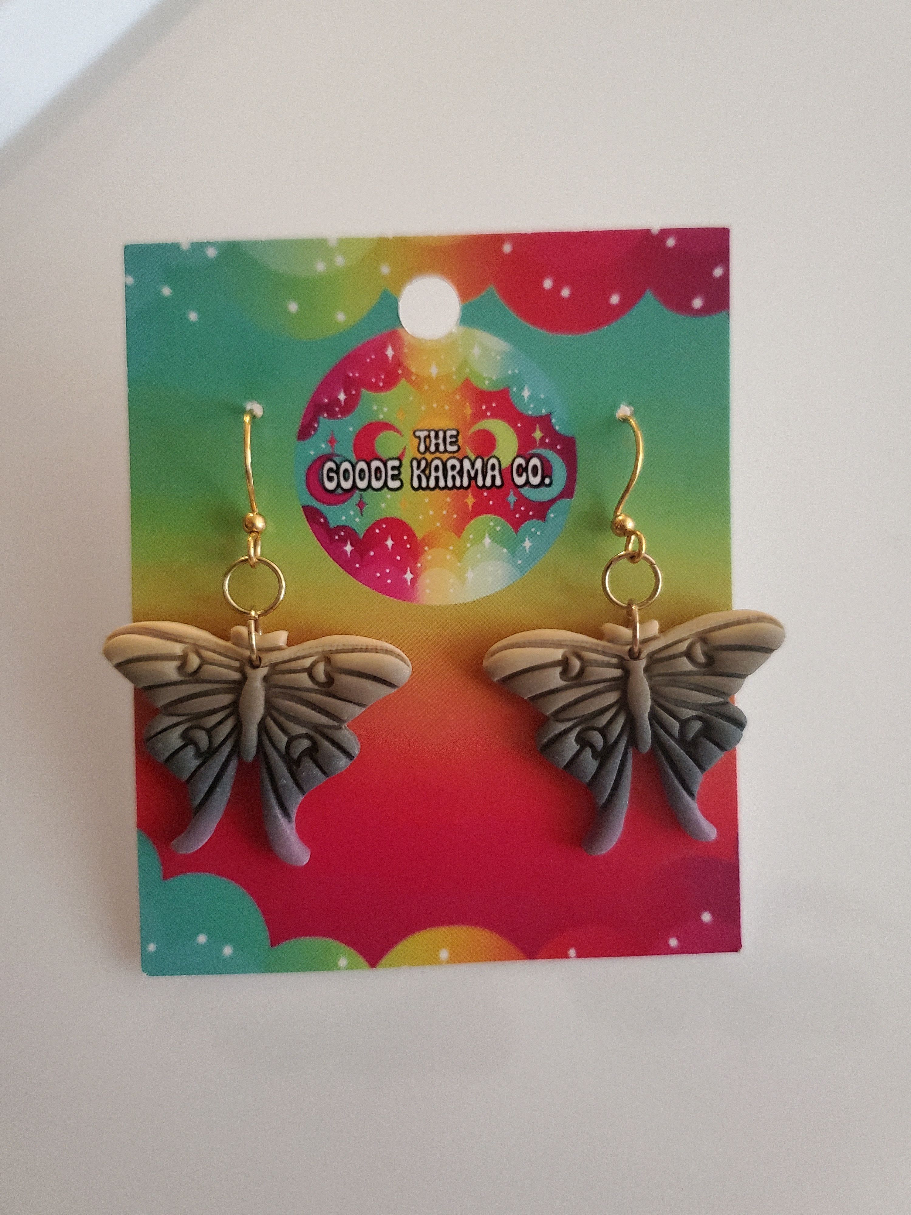 Other *Brand New* Ombre Luna Moth Dangle Earrings Size ONE SIZE - 1 Thumbnail