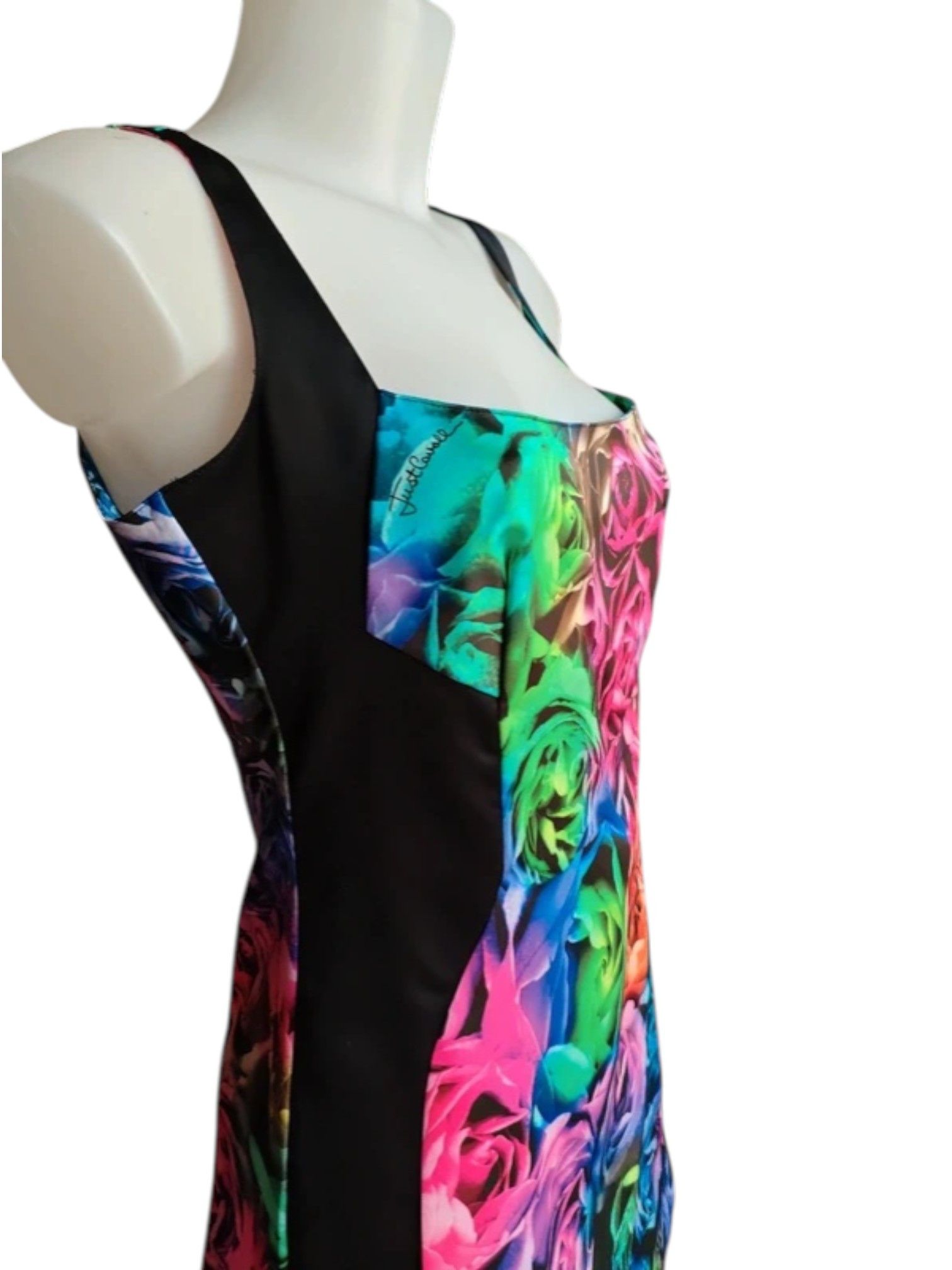 Just Cavalli Just Cavalli Multicolor Rose Print Dress – Early 2010s Size M / US 6-8 / IT 42-44 - 2 Thumbnail