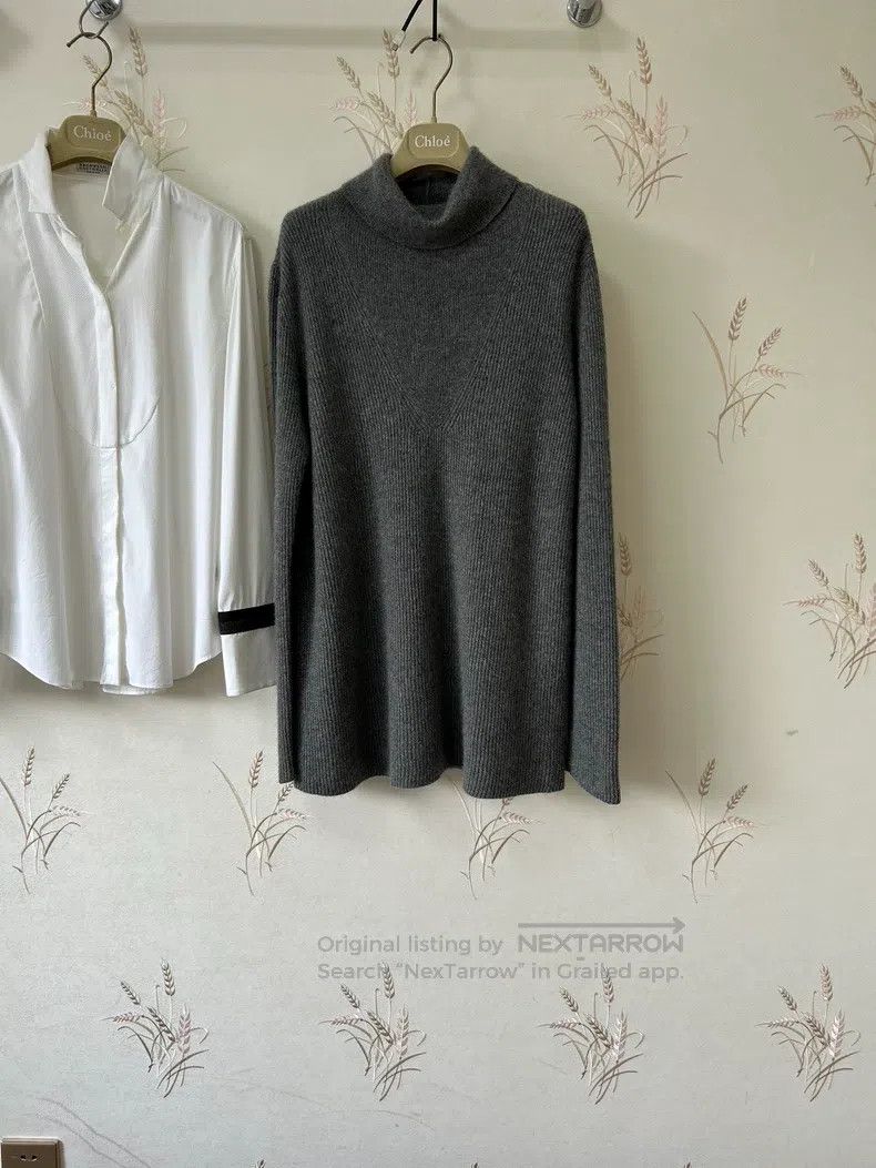 The Row The Row High-end deep gray high-neck cashmere knitted dres Size M / US 6-8 / IT 42-44 - 1 Thumbnail