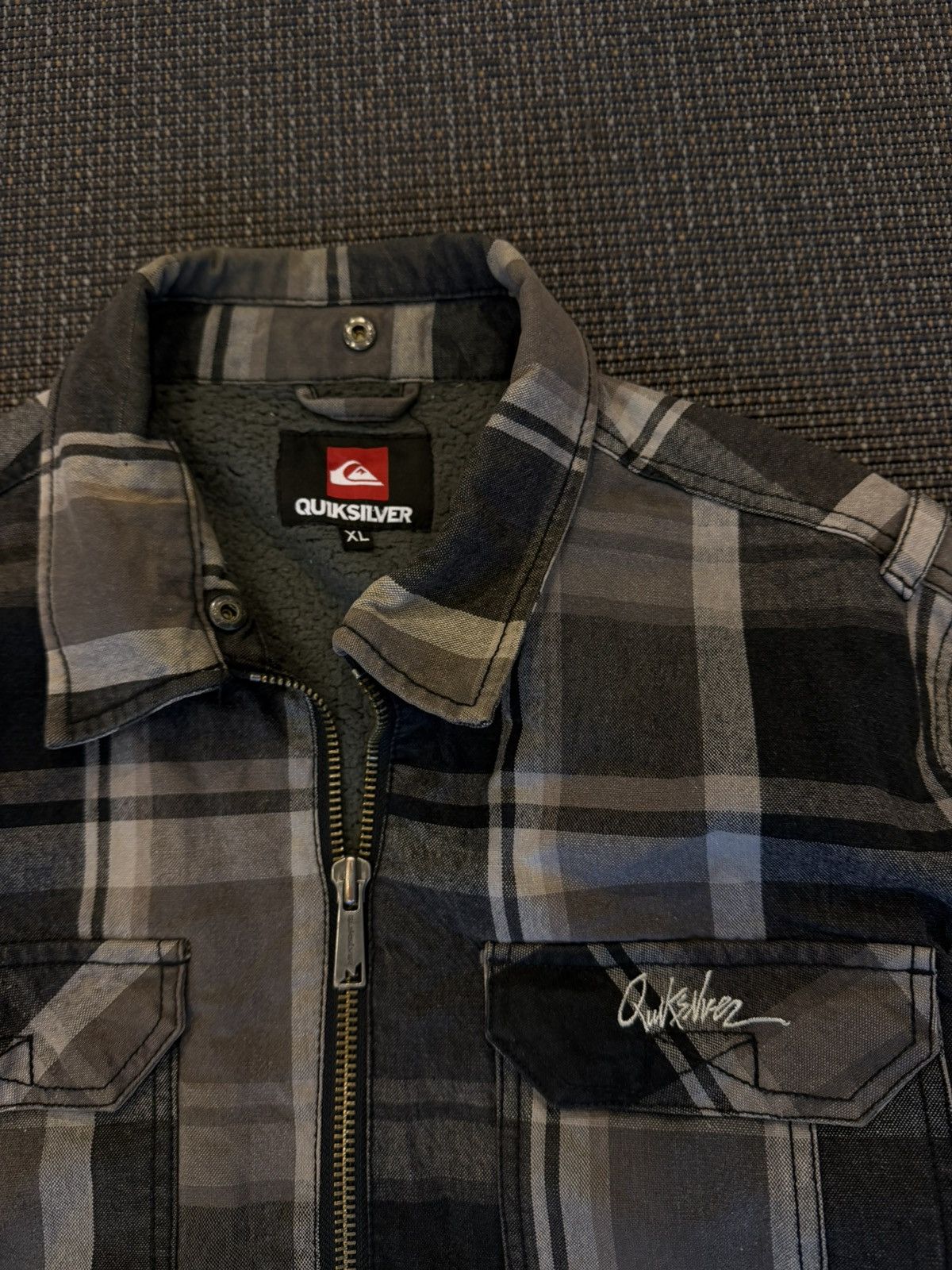 Quicksilver Quiksilver Plaid Sherpa Lined Jacket Shacket Size US XL / EU 56 / 4 - 4 Thumbnail