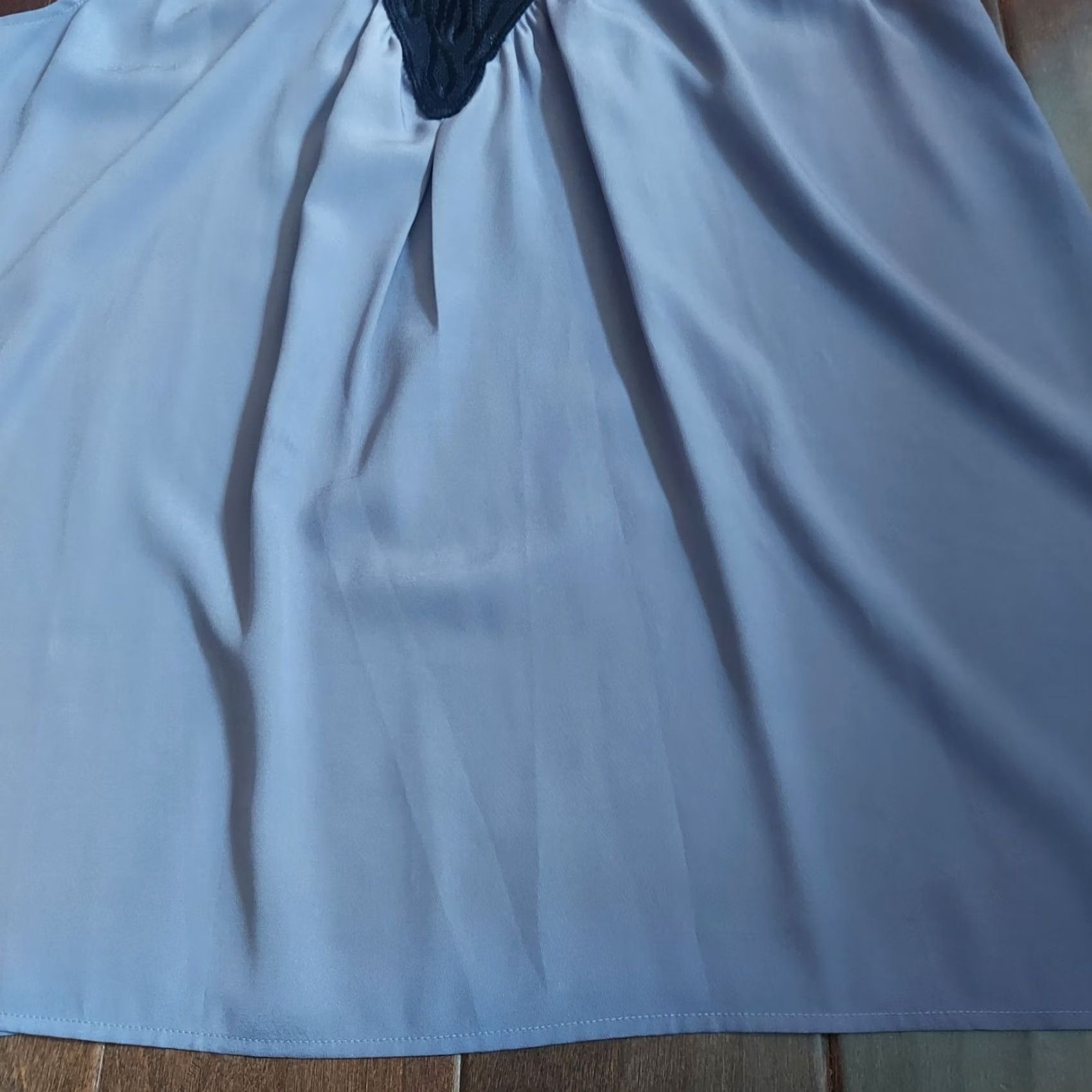 Brandblack Petticoat Alley Blouse - Blue Black Ruffle Sleeveless, L, Women, Polyester, Basic, Size L, Pre-owned, (Petticoat Alley) Size L / US 10 / IT 46 - 4 Thumbnail