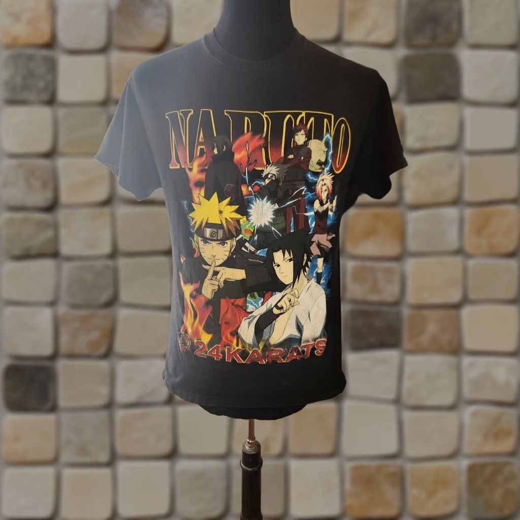 Vintage 24karats Naruto Shippuden Naruto Storm Promo Shirt Adult Medium Black Anime Game Logo Mens Size US M / EU 48-50 / 2 - 1 Thumbnail