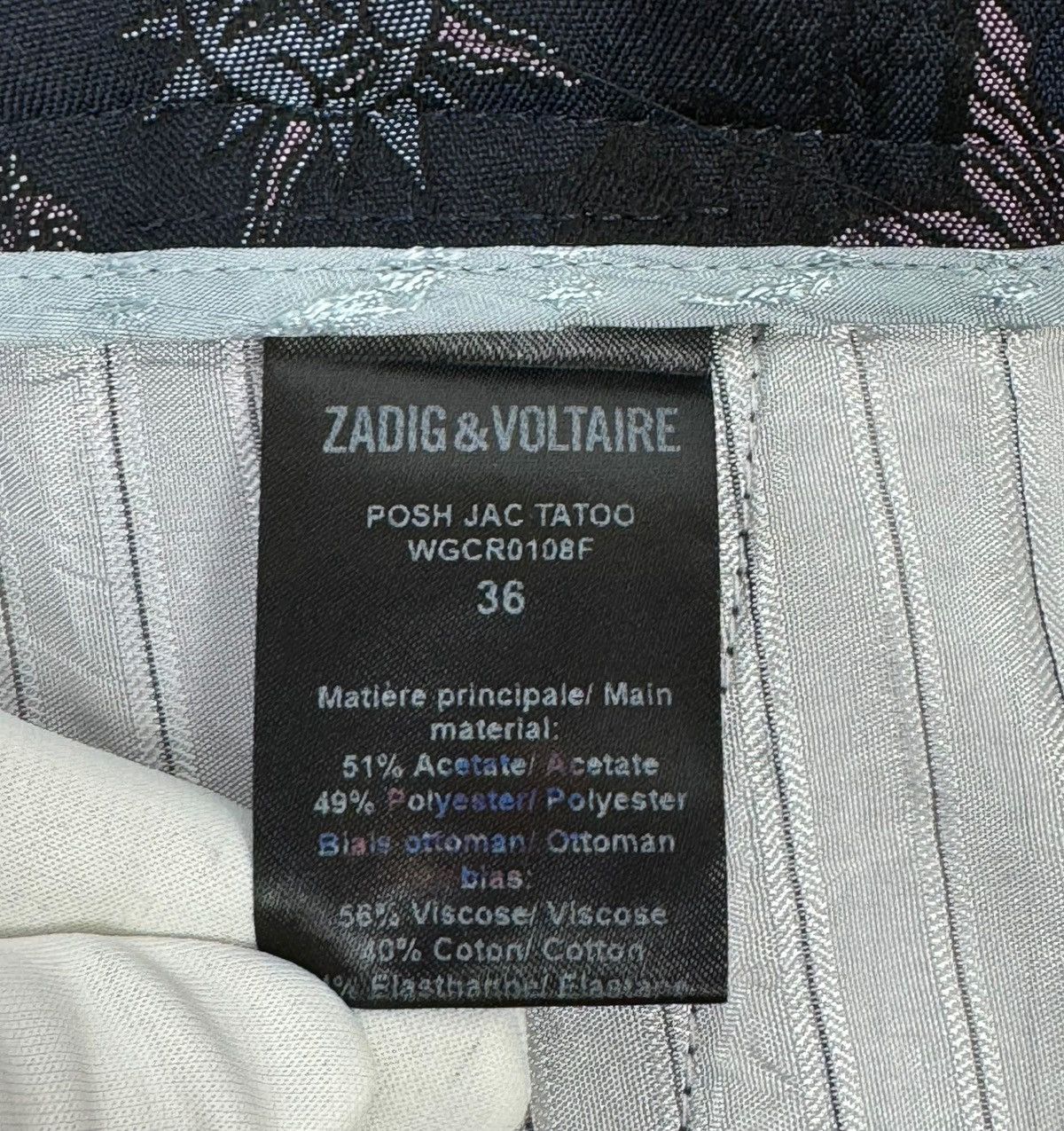 Zadig & Voltaire Zadig & Voltaire Posh Jac Tatoo Printed Chino Pants size 36 Size 26" / US 2 / IT 38 - 11 Thumbnail