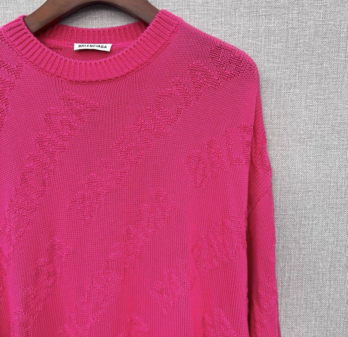 Balenciaga Balenciaga Fuchsia "Barrage" All-Over Print Knit Sweater Size US S / EU 44-46 / 1 - 3 Thumbnail