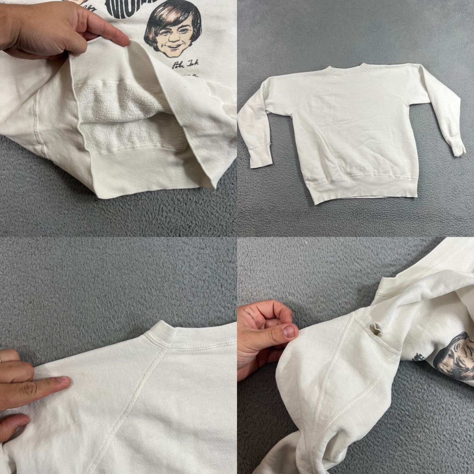 Vintage VINTAGE The Monkees Sweatshirt Rock & Roll 1960s Distressed White Unisex S/M Game & Pop Art 60s Mens Womens Size US S / EU 44-46 / 1 - 8 Thumbnail