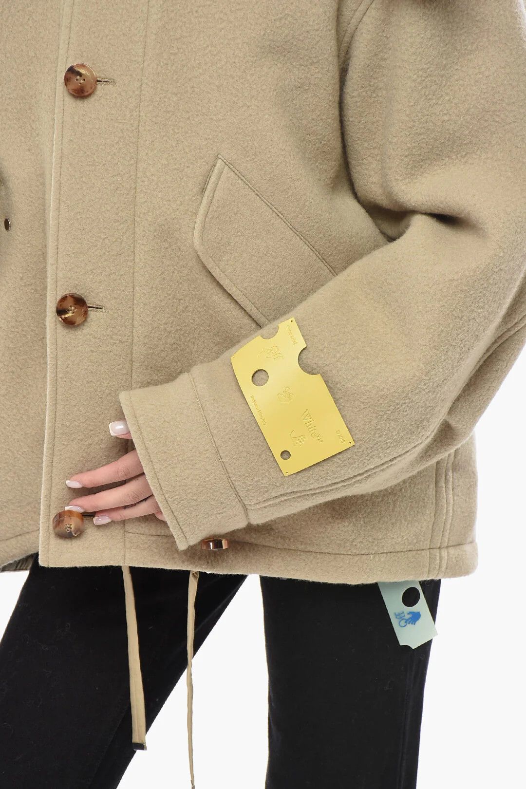 Off-White og1mm0426 Wool-Blend Short Parka in Beige Size M / US 6-8 / IT 42-44 - 4 Thumbnail