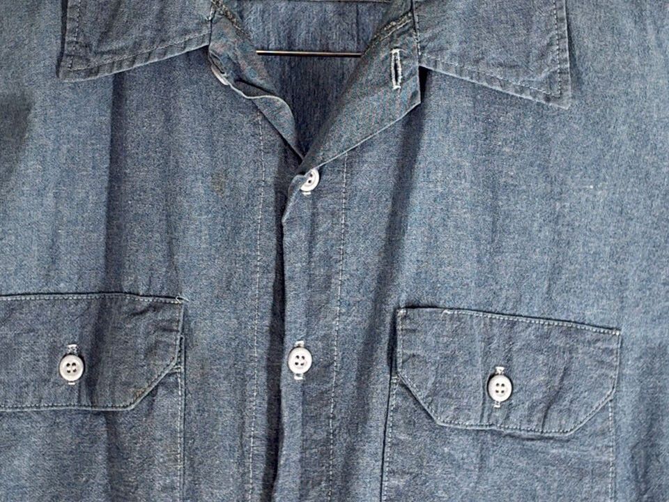 60s Key Blue Chambray Work Shirt Men’s Size M Engineer Barn, Men's — image 6 of 6