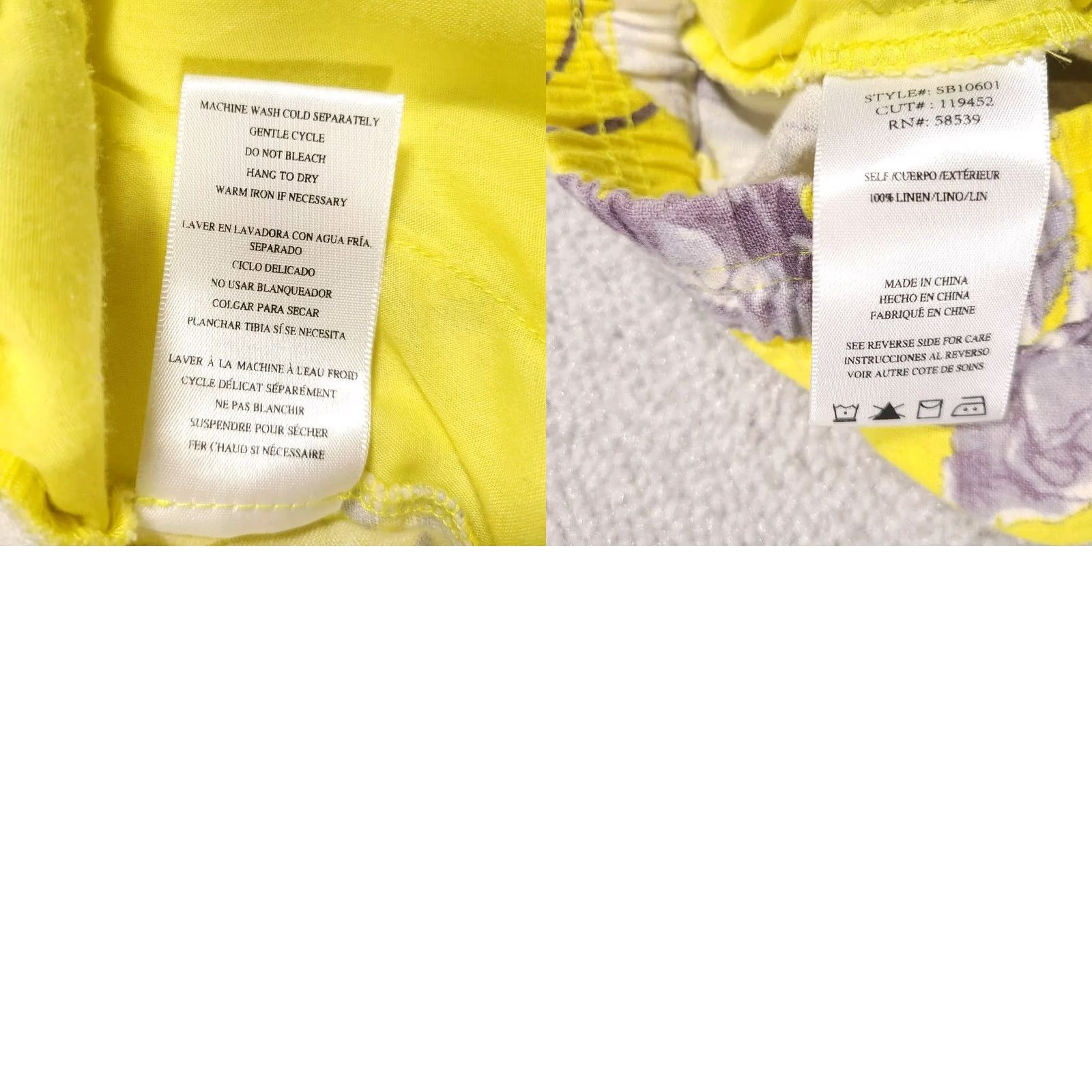 Vintage KUT From The Kloth Yellow Floral Linen Shorts Women's 10 Pull On Everyday Bright Size 32" / US 10 / IT 46 - 9 Thumbnail