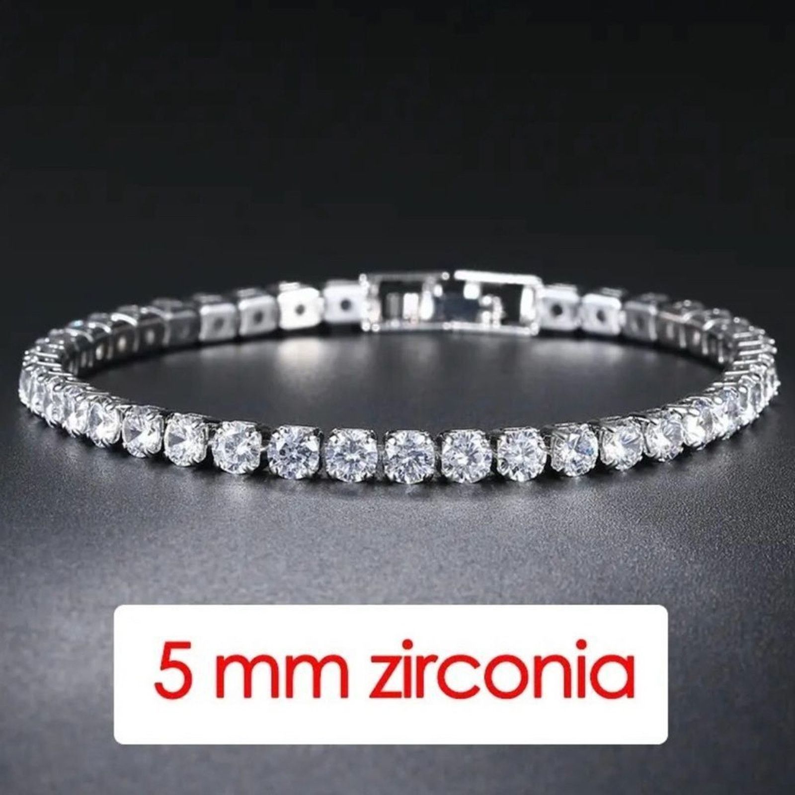 Other Hip Hop Iced Out 3/5mm Crystal Tennis Bracelet for Men Size ONE SIZE - 3 Thumbnail
