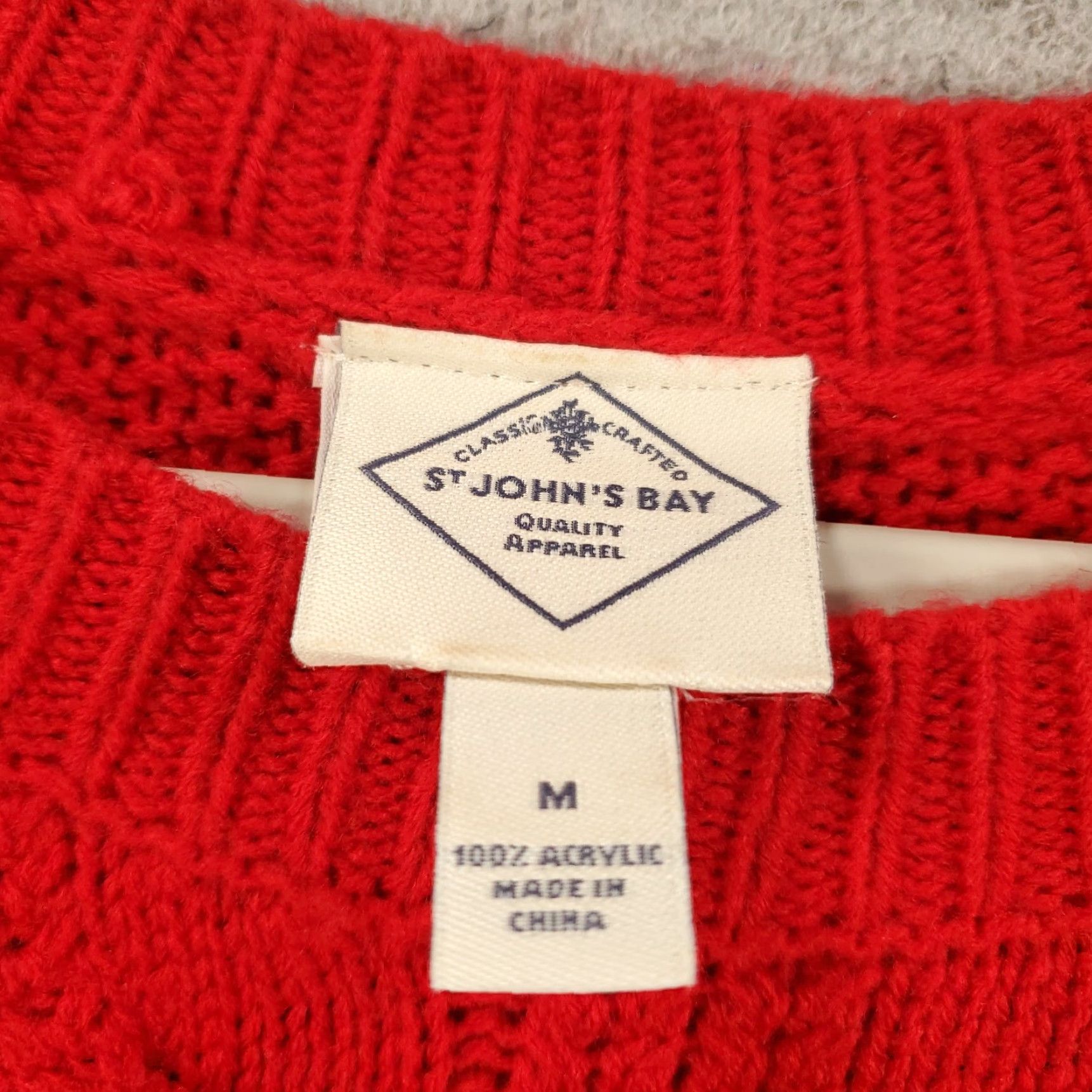 Vintage Mens Sweater Red Cable-Knit Pullover Size Medium Long Sleeve Size US M / EU 48-50 / 2 - 4 Thumbnail