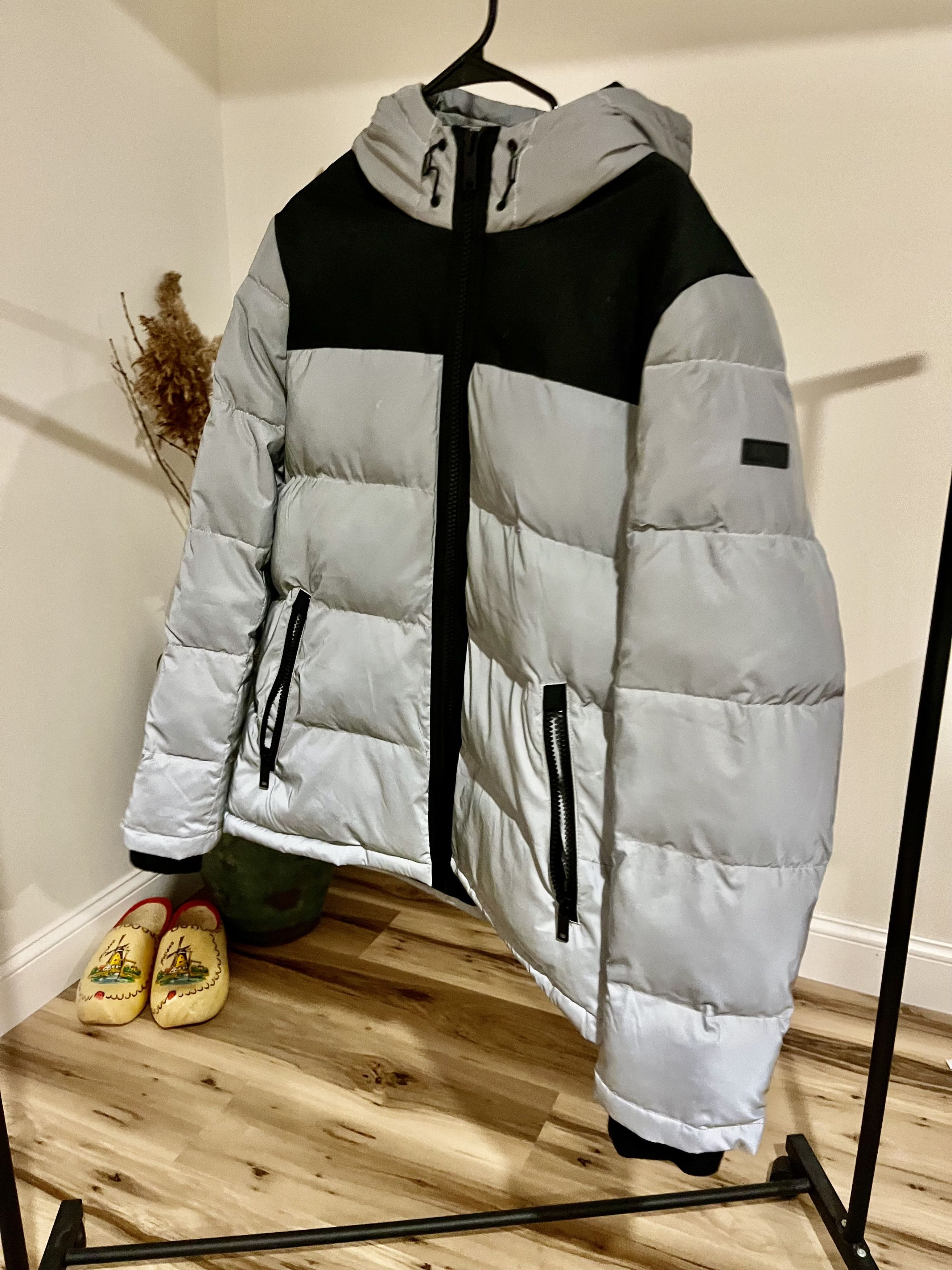 DKNY Reflectve DKNY Men's Mixed Media Quilted Puffer Jacket Size US M / EU 48-50 / 2 - 2 Thumbnail