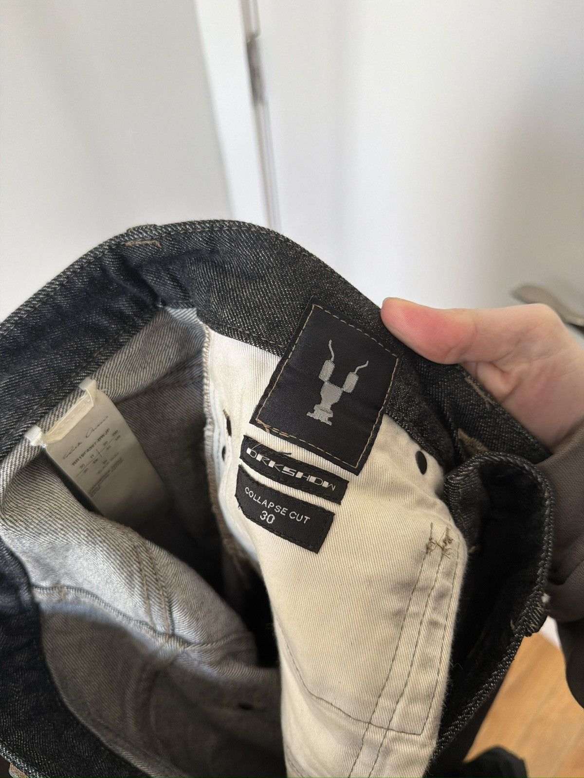 Rick Owens FW19 LARRY Waxed Collapse Cut Denim Size US 30 / EU 46 - 5 Thumbnail