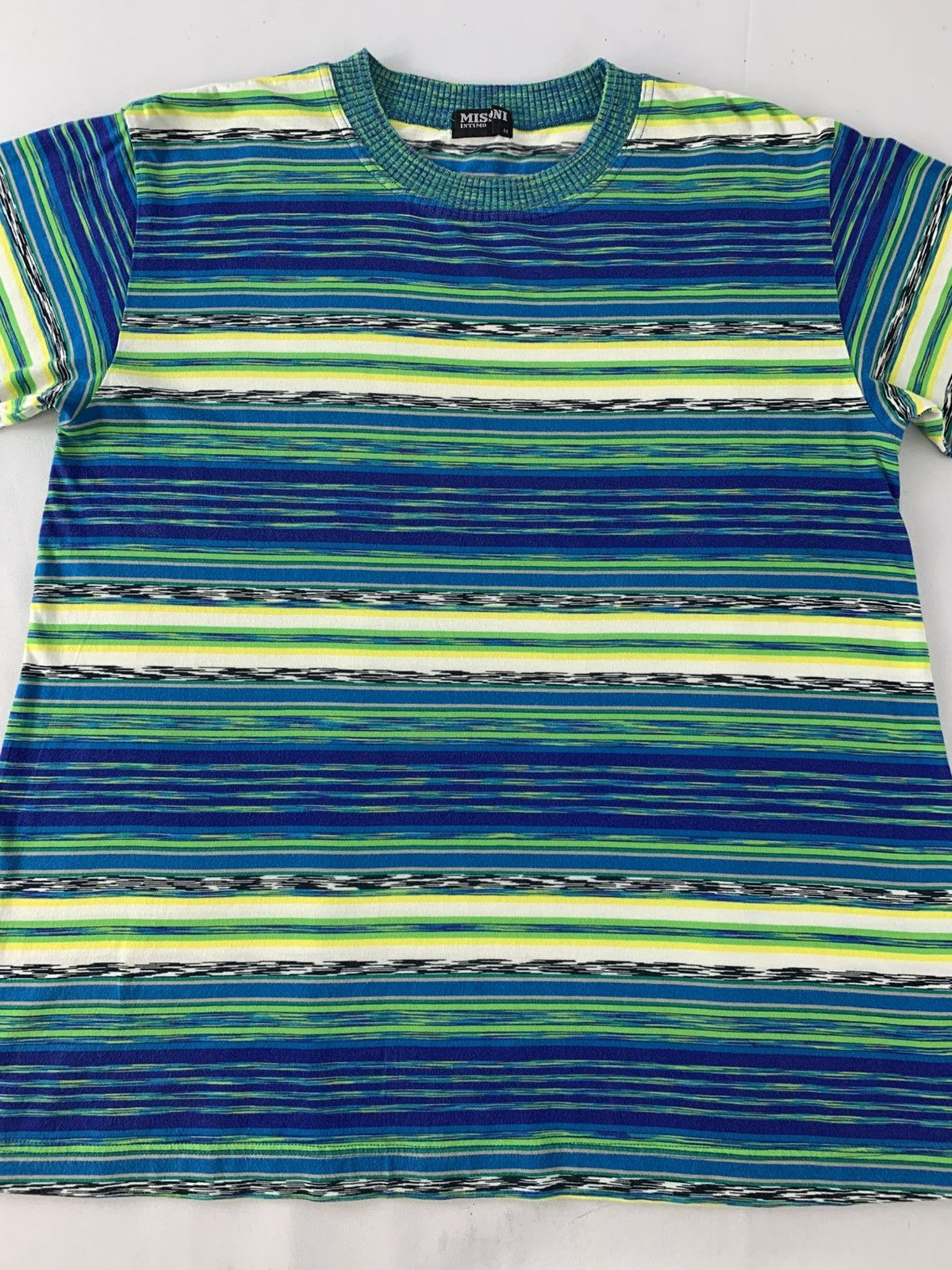 Missoni Vtg 90s Missoni Intimo Crewneck Striped Block Tee Size US M / EU 48-50 / 2 - 3 Thumbnail