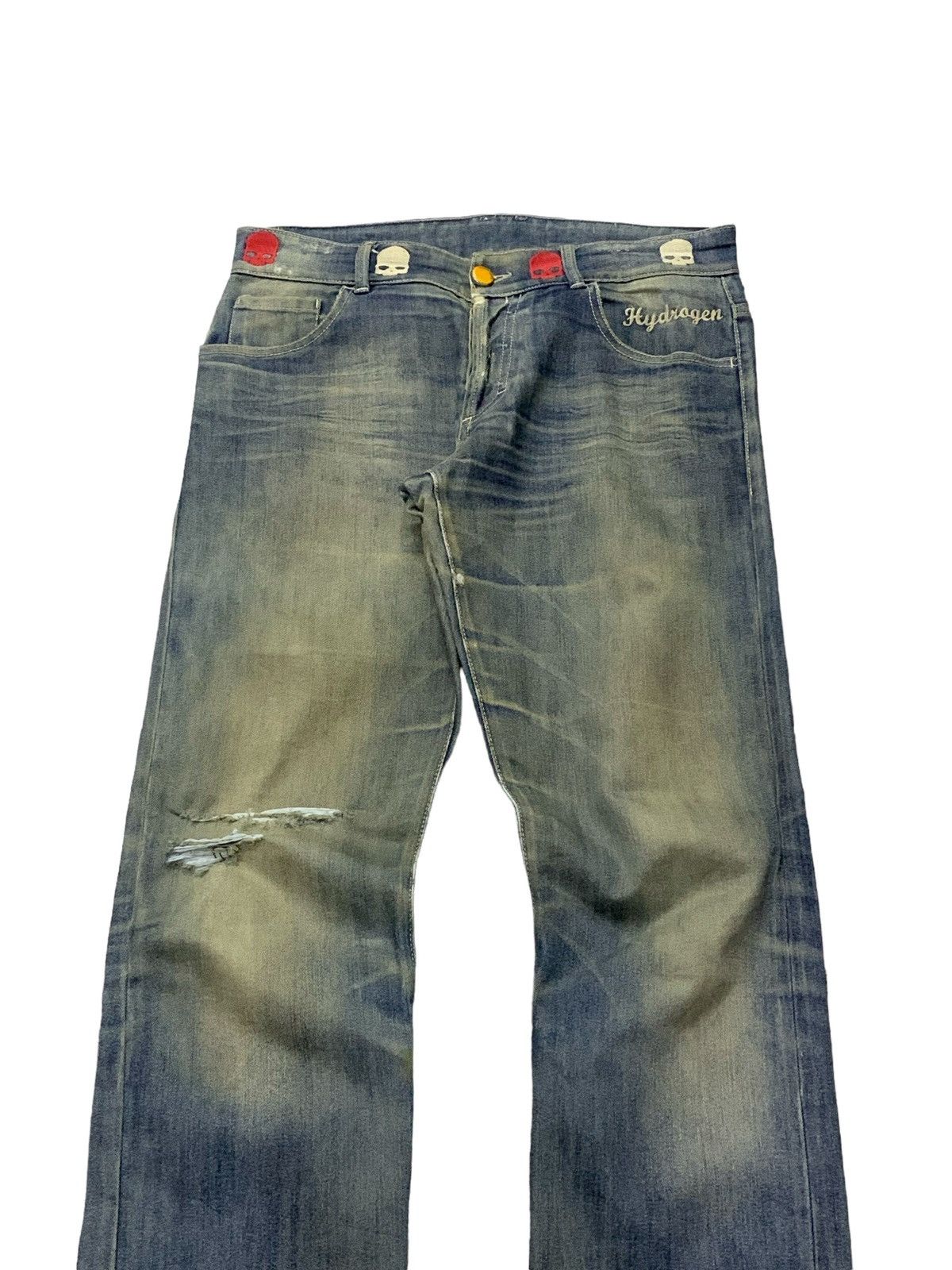 HYDROGEN × Hysteric Glamour × If Six Was Nine Hydrogen Distressed Muddy Dirty Wash Hand Made Denim Pants Size US 32 / EU 48 - 7 Thumbnail