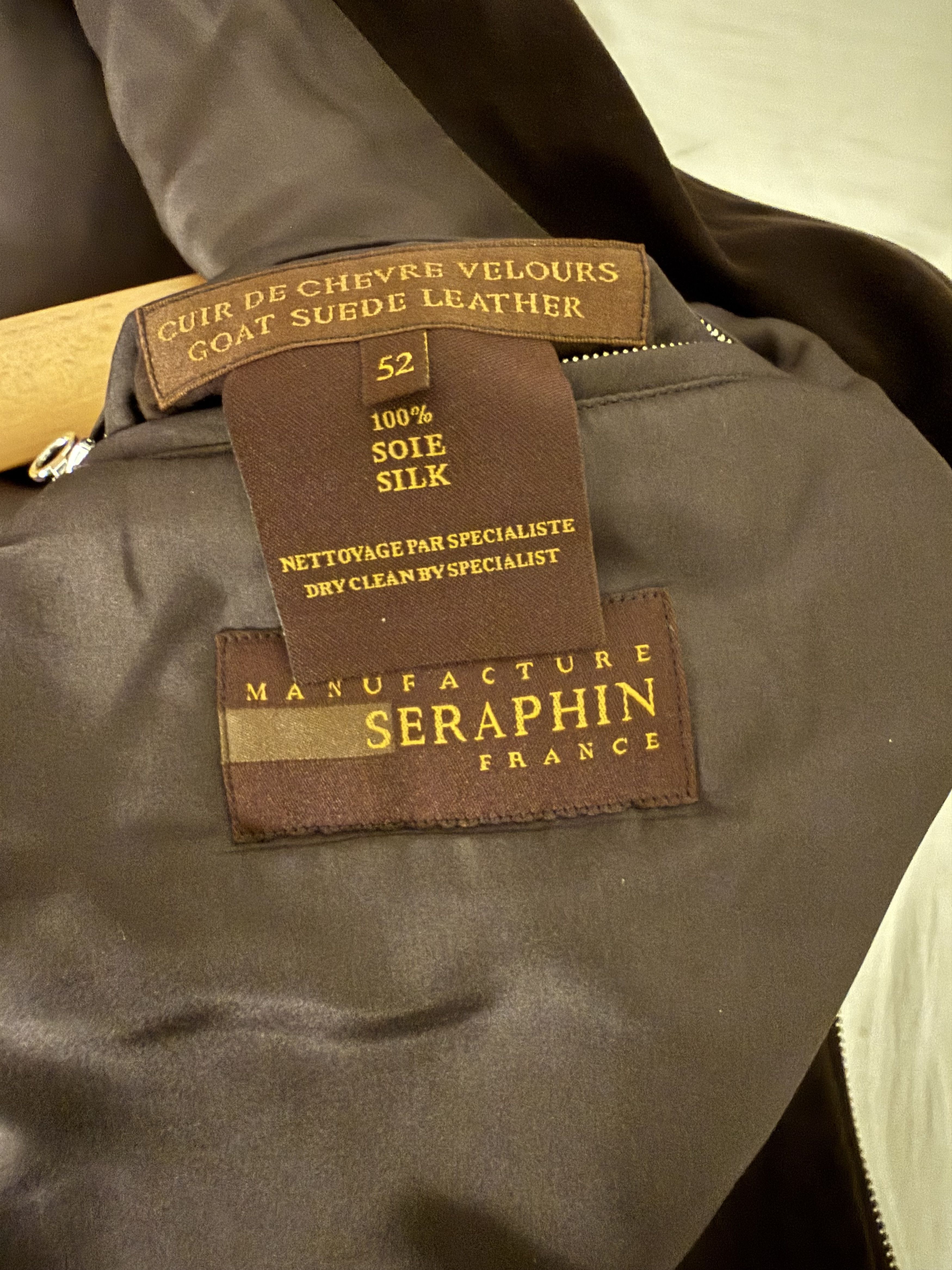 SERAPHIN Dark brown suede bomber jacket Size US L / EU 52-54 / 3 - 3 Thumbnail