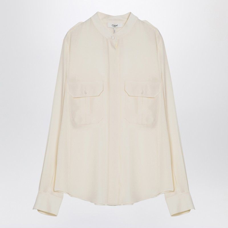 Chloe Chloe Ivory Silk Blouse Size L / US 10 / IT 46 - 1 Thumbnail