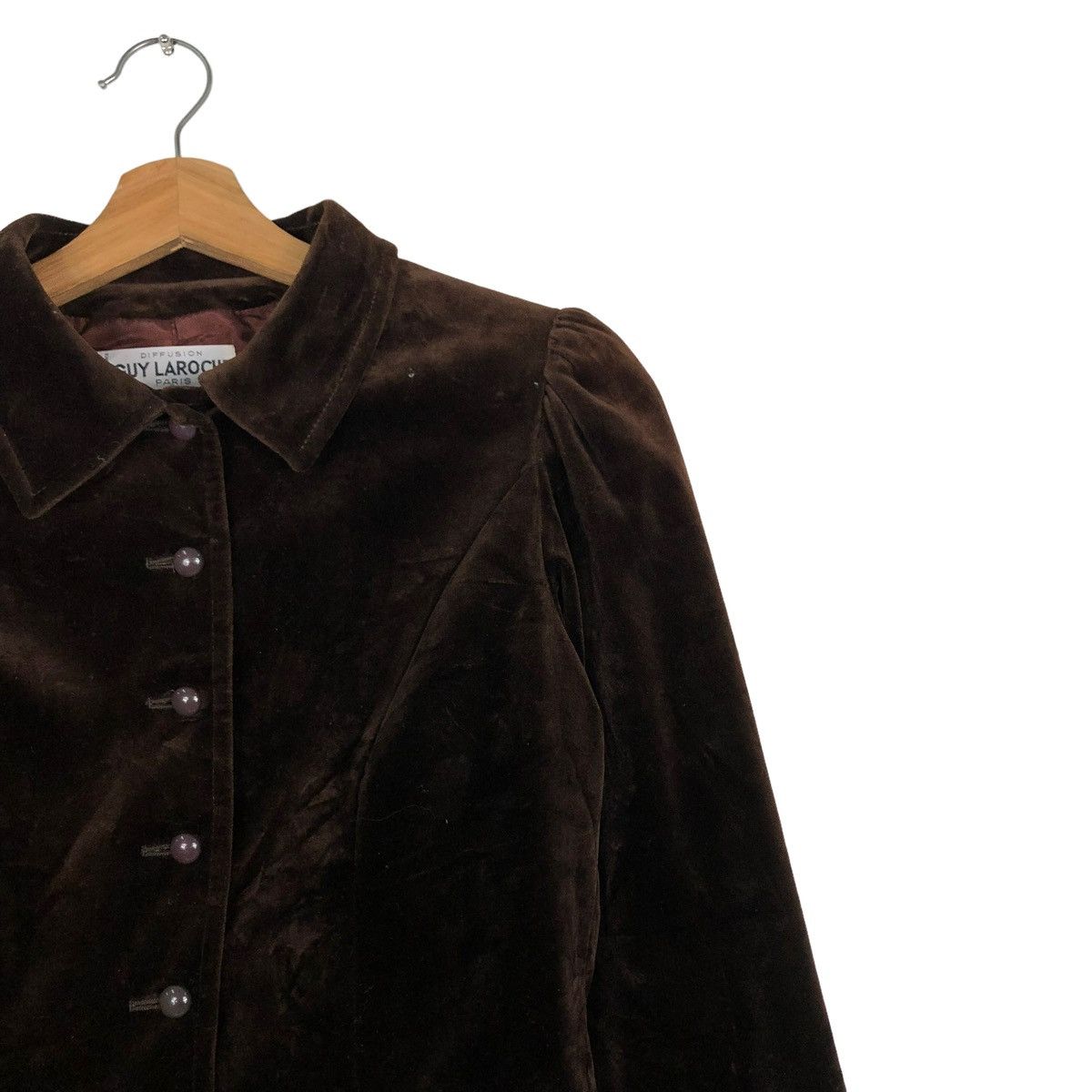 Vintage 🔥VINTAGE CROPPED VELVET JACKET DIFFUSION GUY LAROCHE PARIS Size XS / US 0-2 / IT 36-38 - 6 Thumbnail