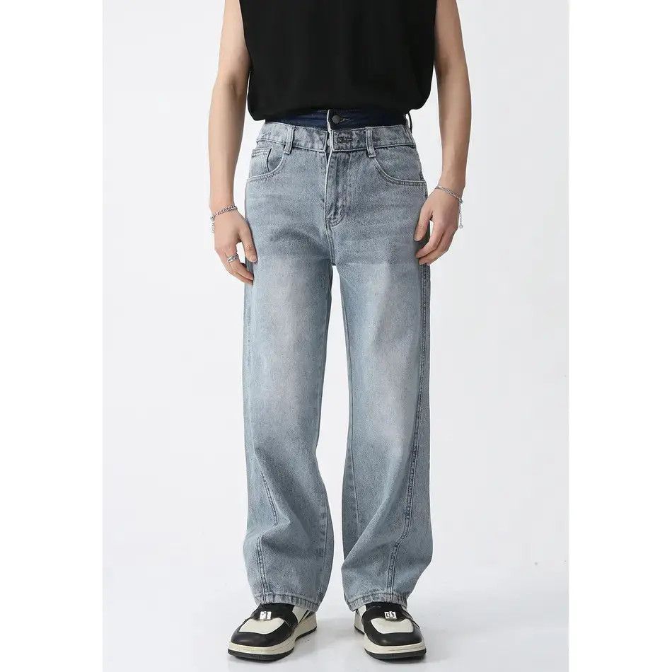Japanese Brand Retro loose wide leg straight leg jeans Size US 32 / EU 48 - 1 Thumbnail
