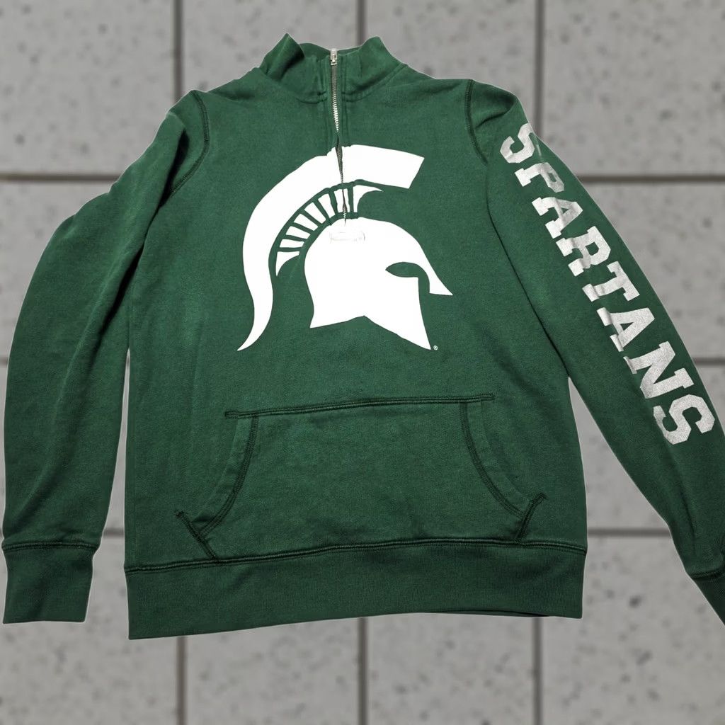 Vintage VINTAGE Victoria Secret Pink Michigan State Spartans 1/2 Zip Sweatshirt Women’s XS Hoodies Regular Size XS Green State Womens Size XS / US 0-2 / IT 36-38 - 1 Thumbnail