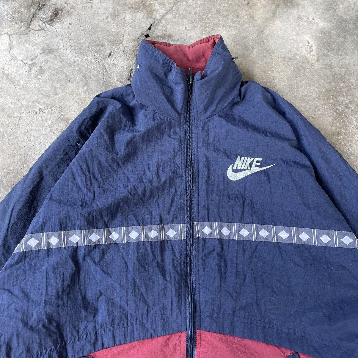 Nike × Vintage 🔥🔥Vintage Nike Big Swoosh Hidden Hoodie Zipper Light Jacket Size US M / EU 48-50 / 2 - 5 Thumbnail