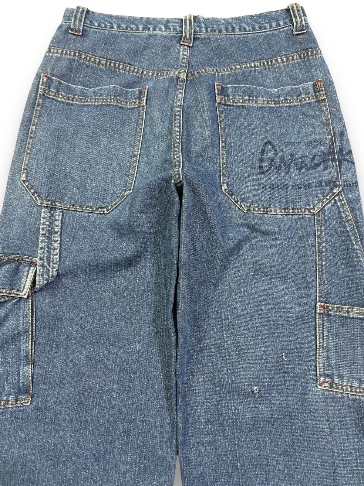 Airwalk Vintage Airwalk Blue Wash Faded Baggy Carpenter Cargo Jeans Size US 31 - 13 Thumbnail