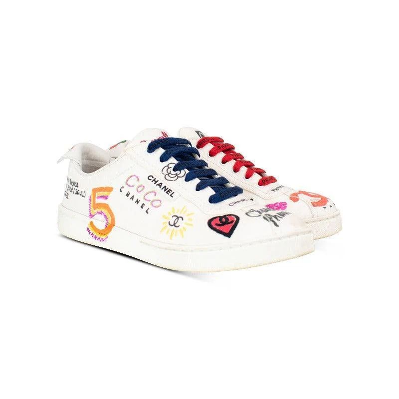 Chanel Chanel x Pharrell Sneakers- White Graffiti Low- 38 Size US 8 / IT 38 - 1 Thumbnail